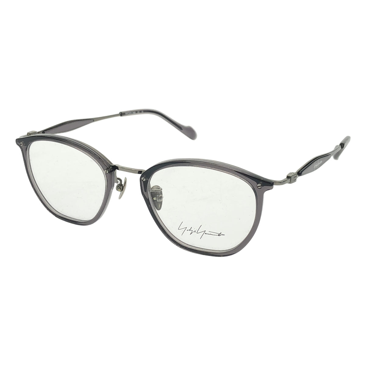 YOHJI YAMAMOTO | 19-0074 Clear Metal Frame Square Glasses | 50◻︎21-140 | Black
