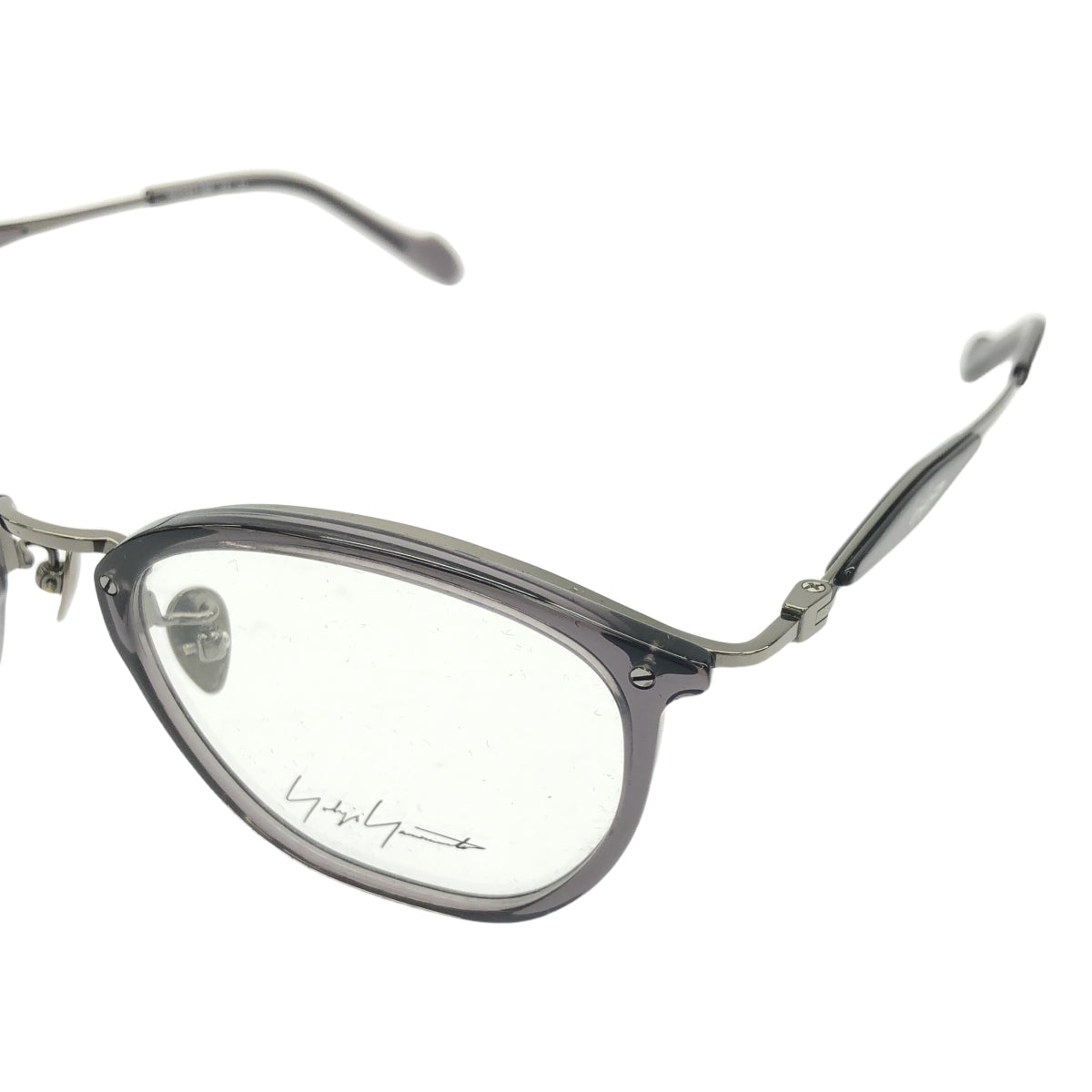 YOHJI YAMAMOTO | 19-0074 Clear Metal Frame Square Glasses | 50◻︎21-140 | Black