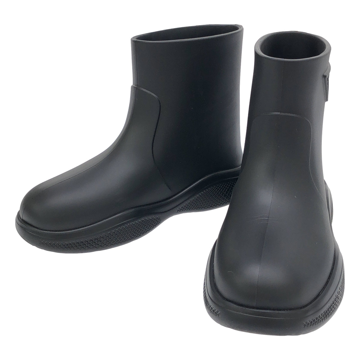 【美品】  PRADA / プラダ | トライアングルロゴ ラバー ブーツ | 35 | ブラック | レディース
