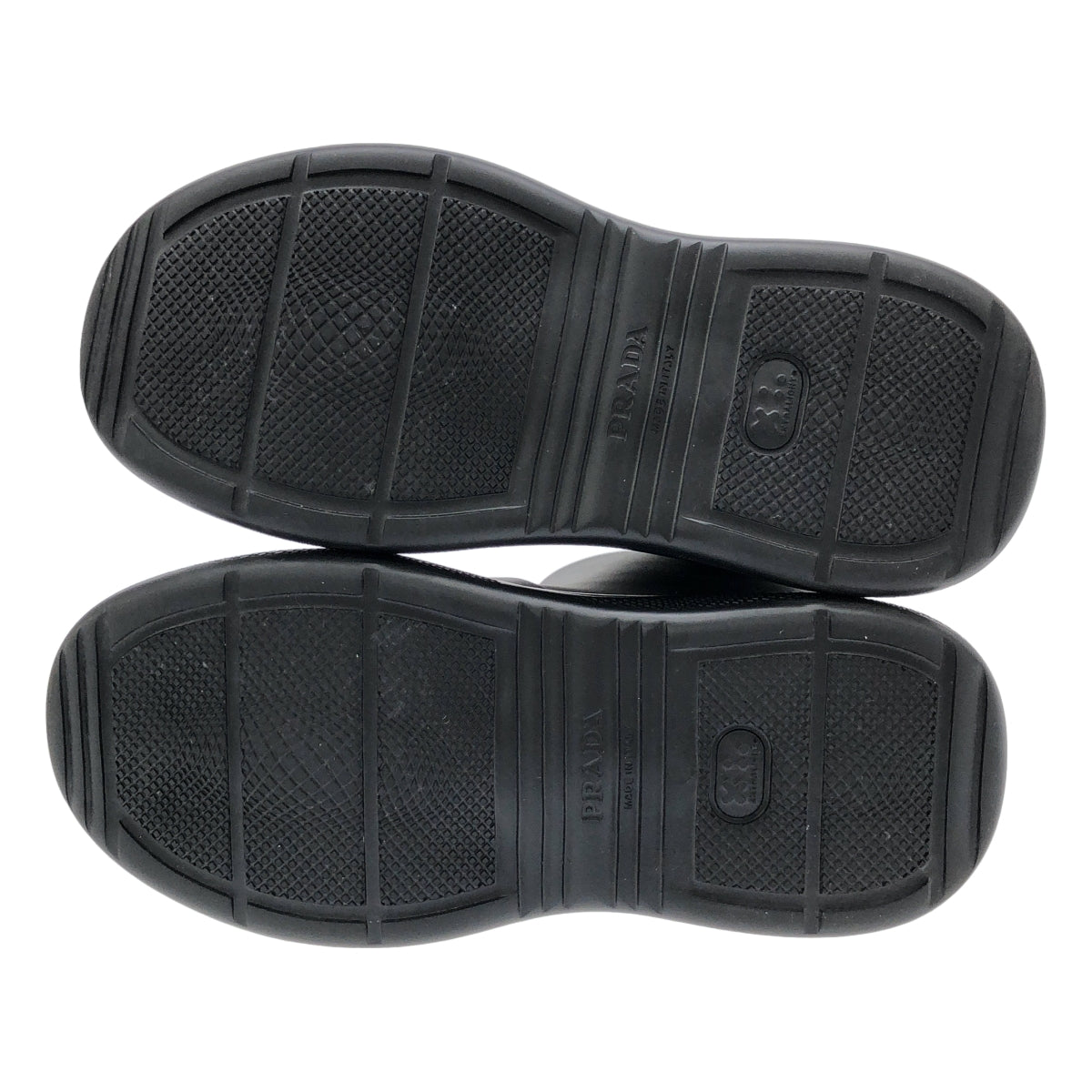 【美品】  PRADA / プラダ | トライアングルロゴ ラバー ブーツ | 35 | ブラック | レディース