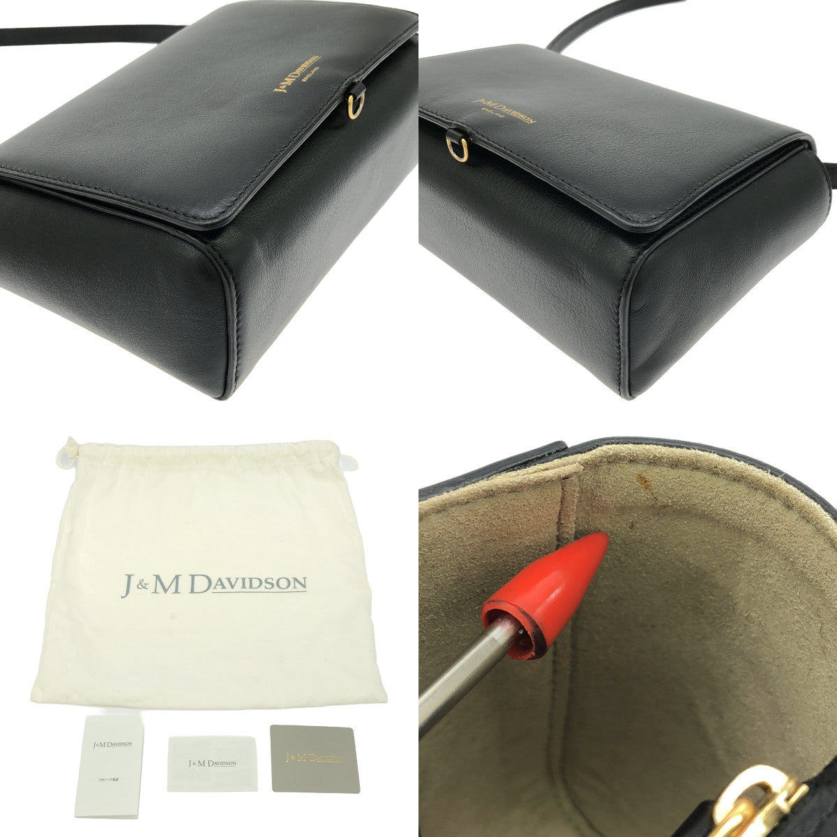 【美品】 J&M DAVIDSON / ジェイアンドエムデヴィッドソン | LAMIA レザー ショルダーバッグ | ブラック | レディース