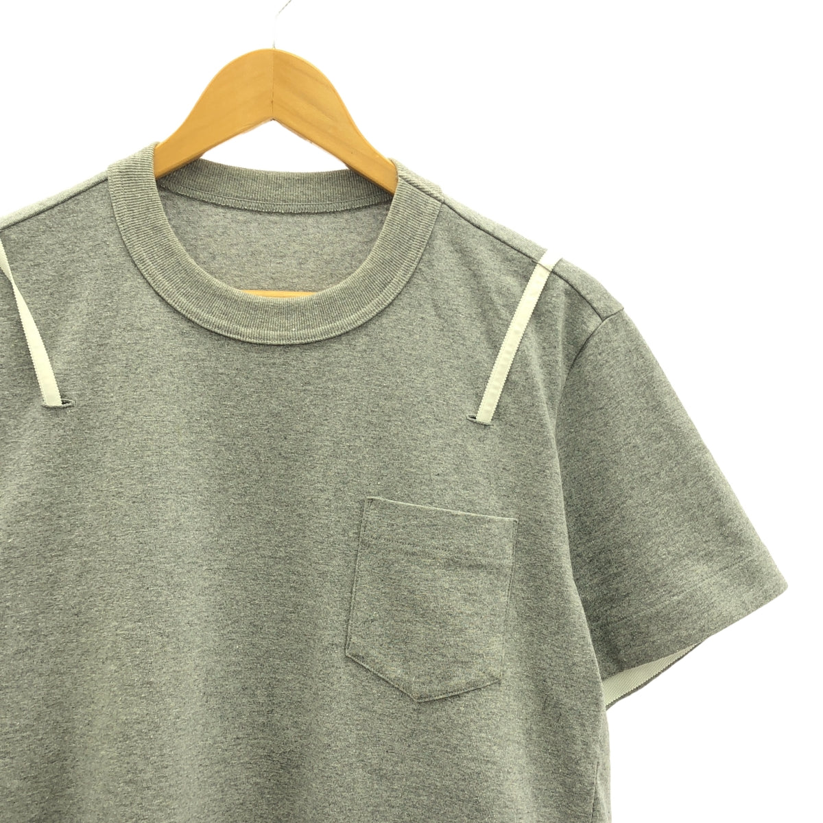 sacai | Lace Trim Cotton Jersey Cotton Lace Pocket T-shirt | 2 | Women's