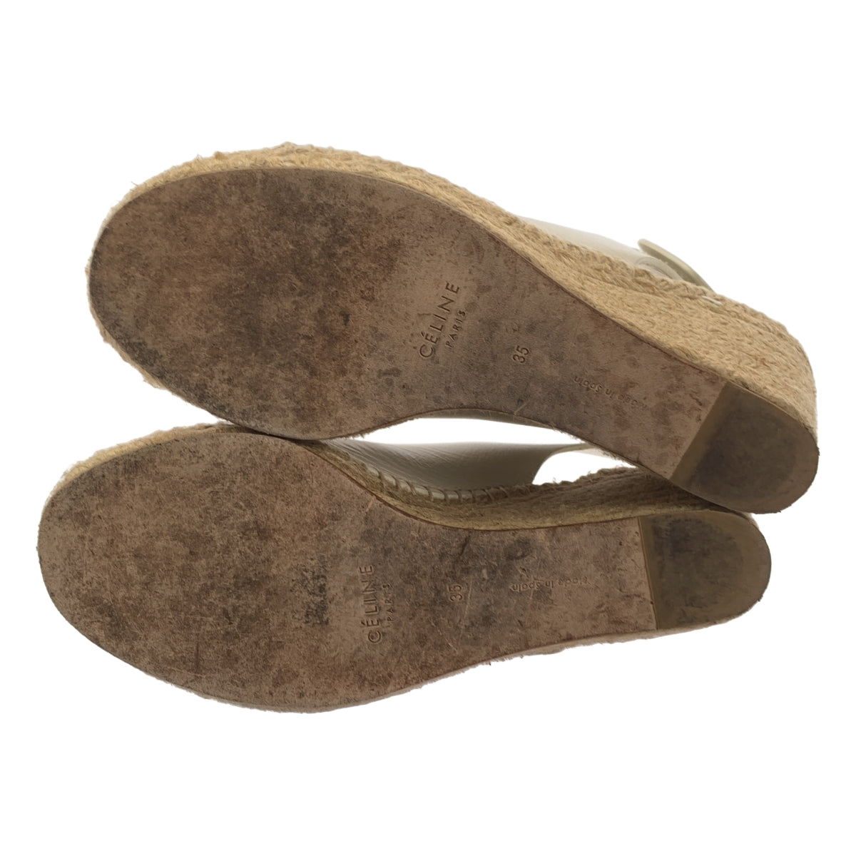 CELINE / セリーヌ | by Phoebe Philo フィービー / レザー エスパドリーユ ウェッジソール サンダル | 35 | レディース