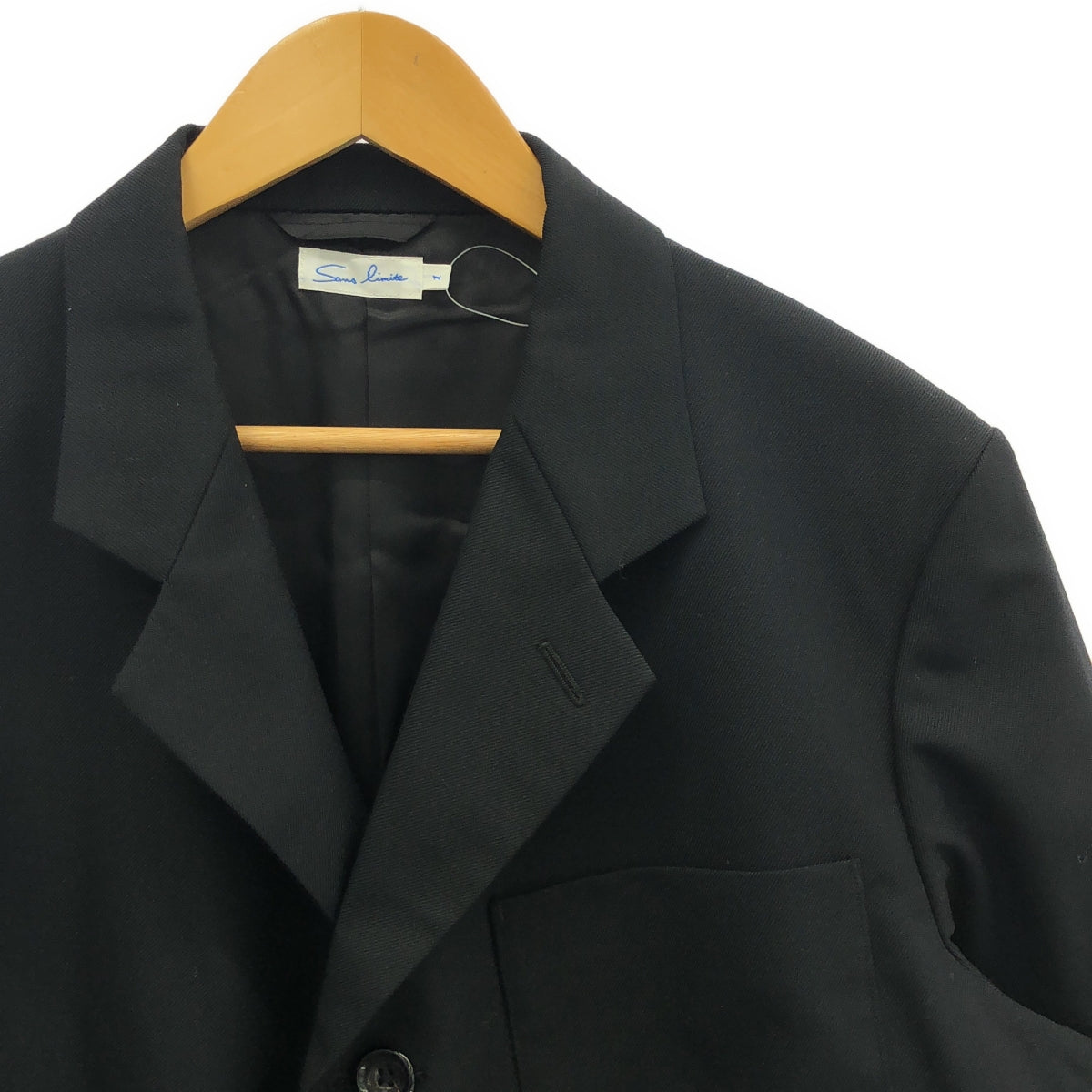 【美品】 sans limite / サンリミット | JK-015 TWオニギャバ / シングルブレスト ジャケット / 総裏地 | 1 | ブラック | メンズ