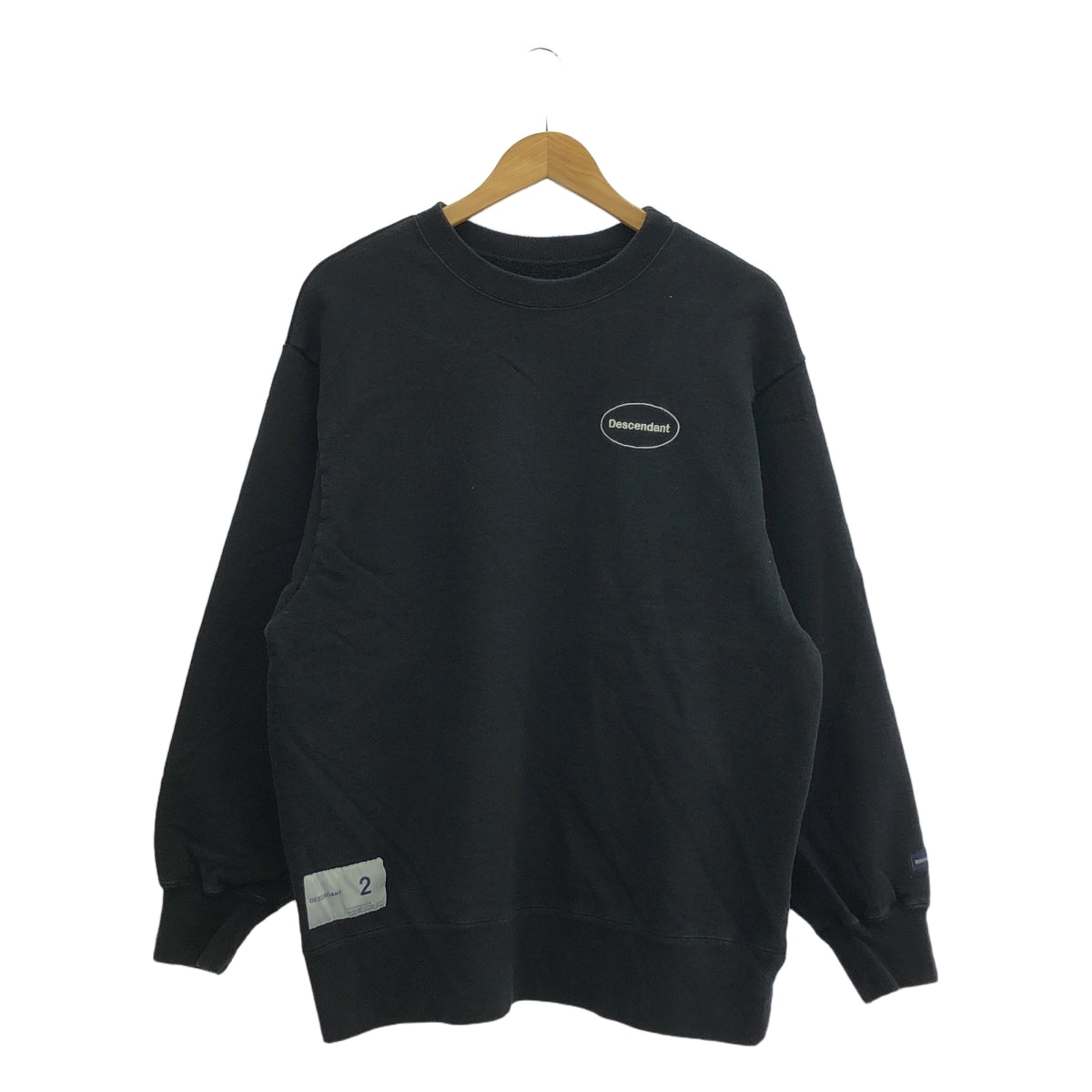DESCENDANT / ディセンダント | 2018AW | OVAL CREW NECK SWEATSHIRT オーバル クルーネック スウェット | 2 | ブラック | メンズ