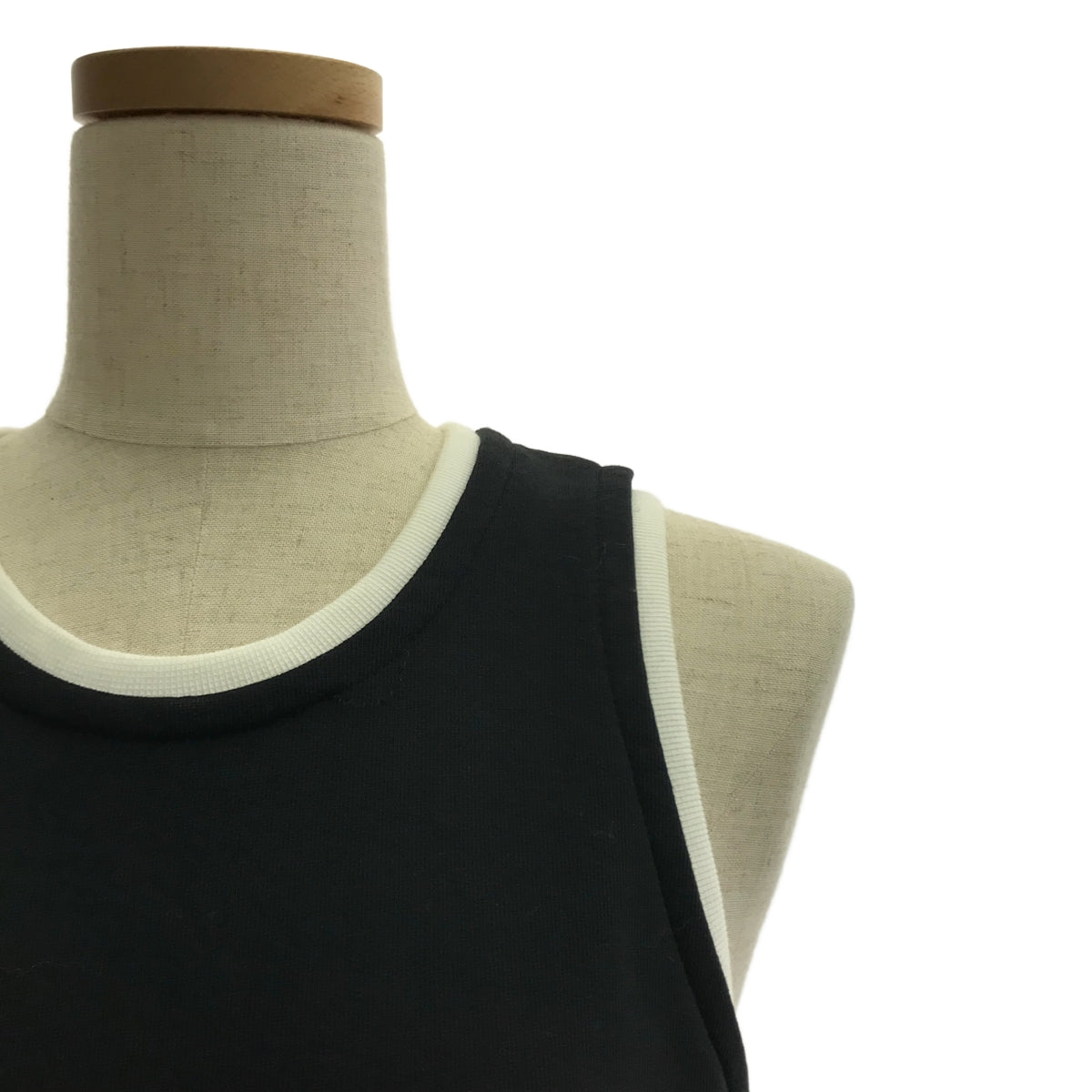 CHANEL | Coco Mark Numbering Layered Rib Sweat Tank Top Cut and Sew | 36 | Women's