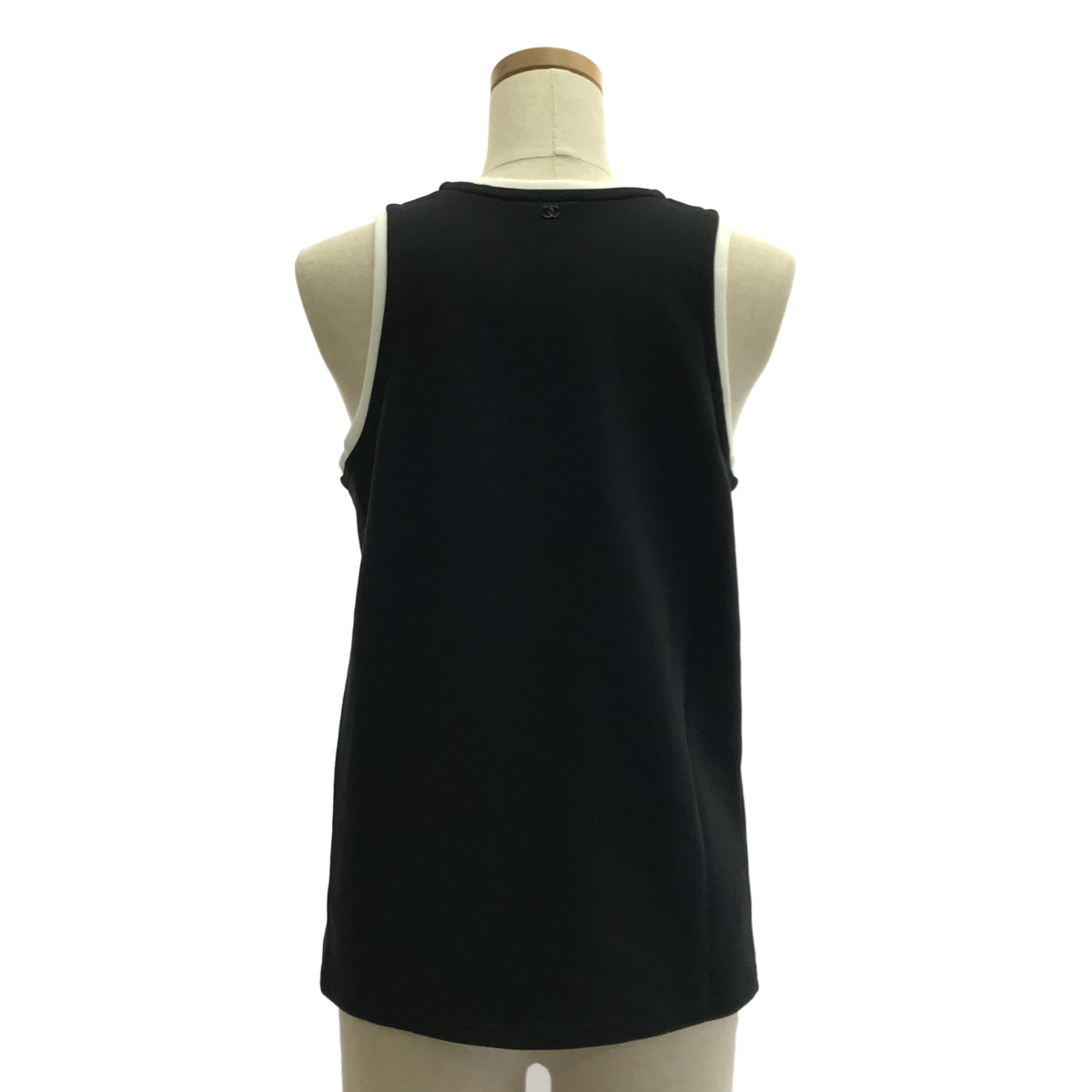 CHANEL | Coco Mark Numbering Layered Rib Sweat Tank Top Cut and Sew | 36 | Women's