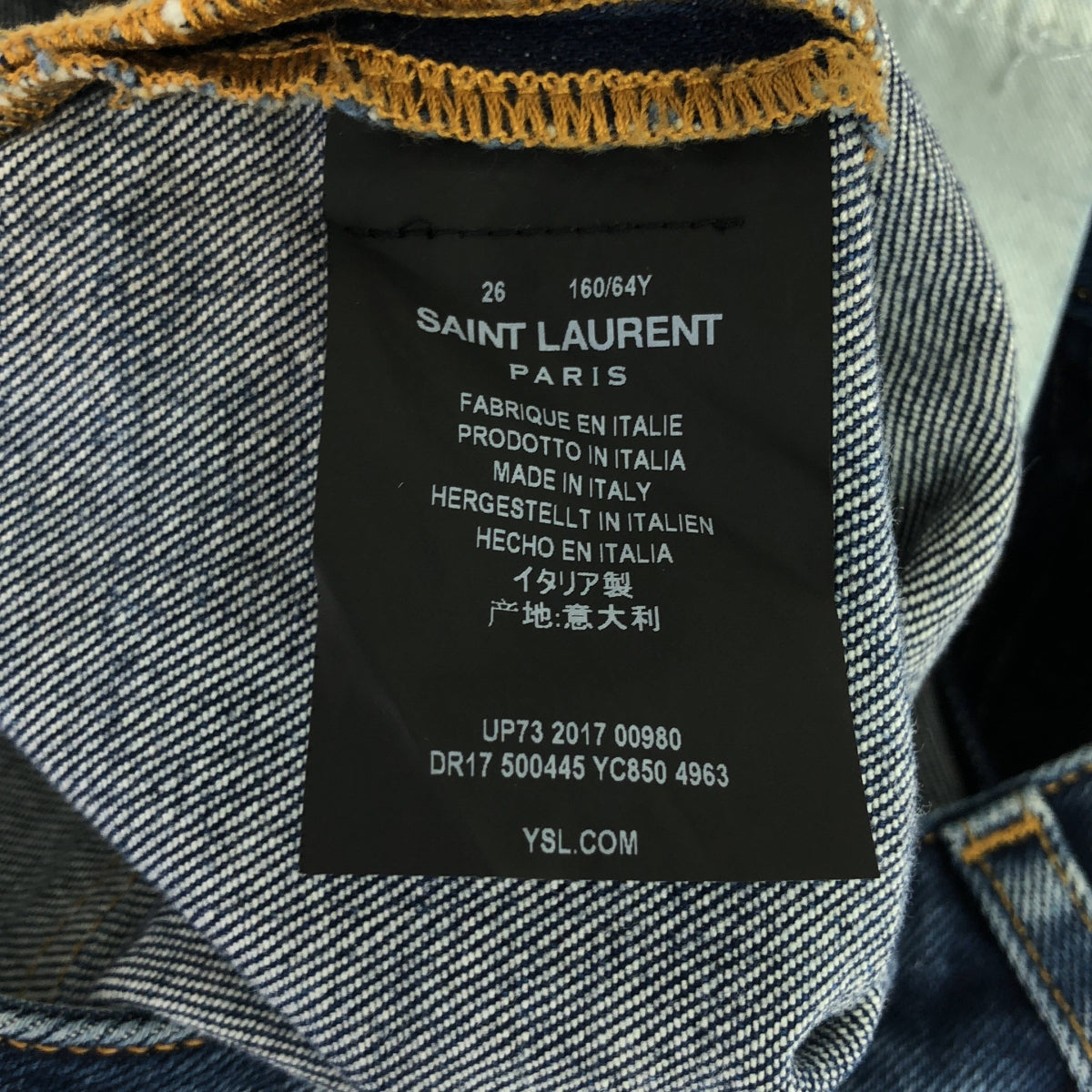 SAINT LAURENT PARIS / 산 로랑 파리 | 2017 | 데님 스키니 바지 | 26 | 인디고 | 여성