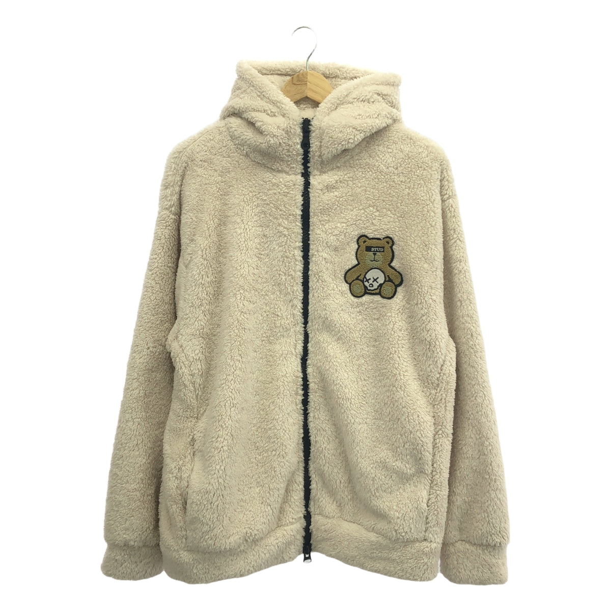 STUD MUFFIN | Coral fleece big LA appliqué & bear sagara patch hoodie jacket | 4 | Men's