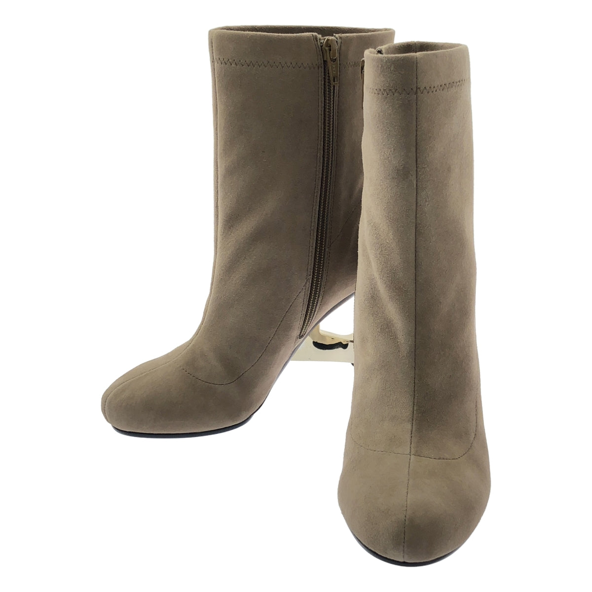 【미품】 UNITED NUDE / 유나이티드 누드 | Emaz Zoe 가죽 라운드 투 쇼트 부츠 | 37 | 그레이지 |