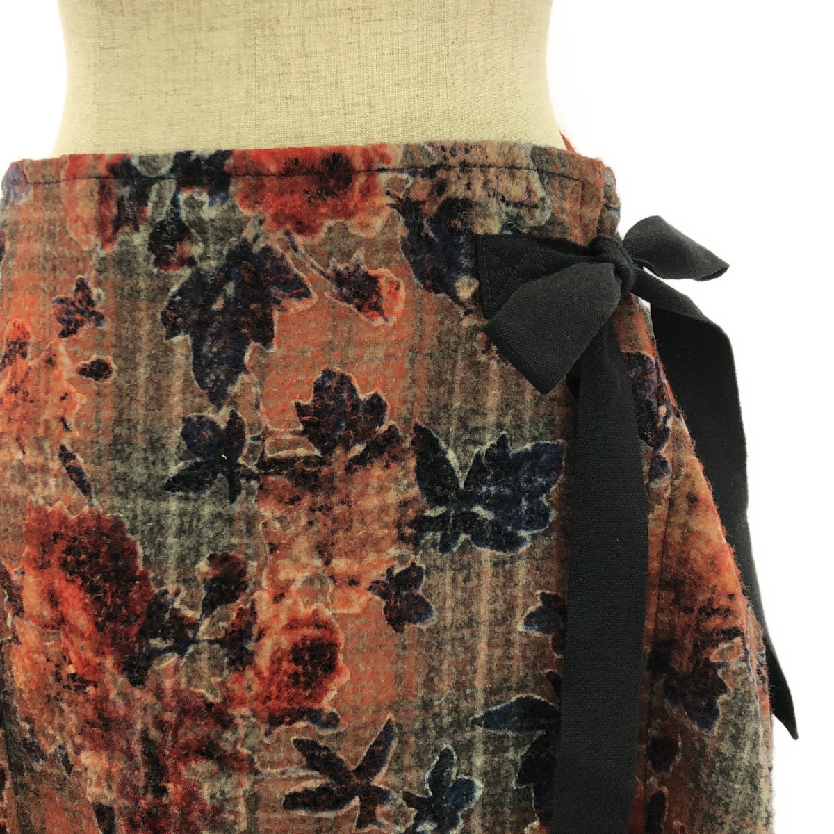 tricot COMME des GARCONS | 2016AW | Flower Jacquard Check Docking Ruffle Skirt | S | Women's