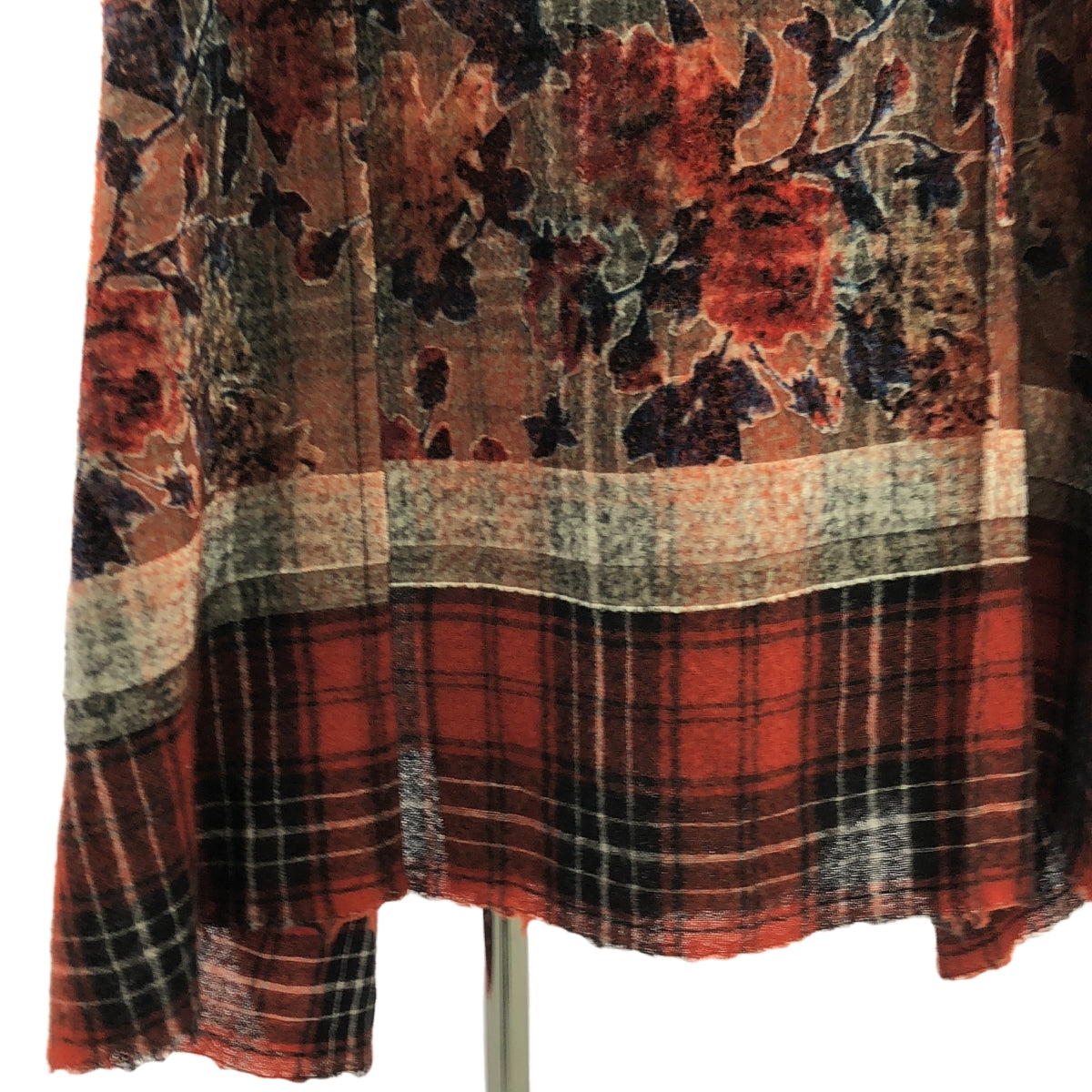 tricot COMME des GARCONS | 2016AW | Flower Jacquard Check Docking Ruffle Skirt | S | Women's