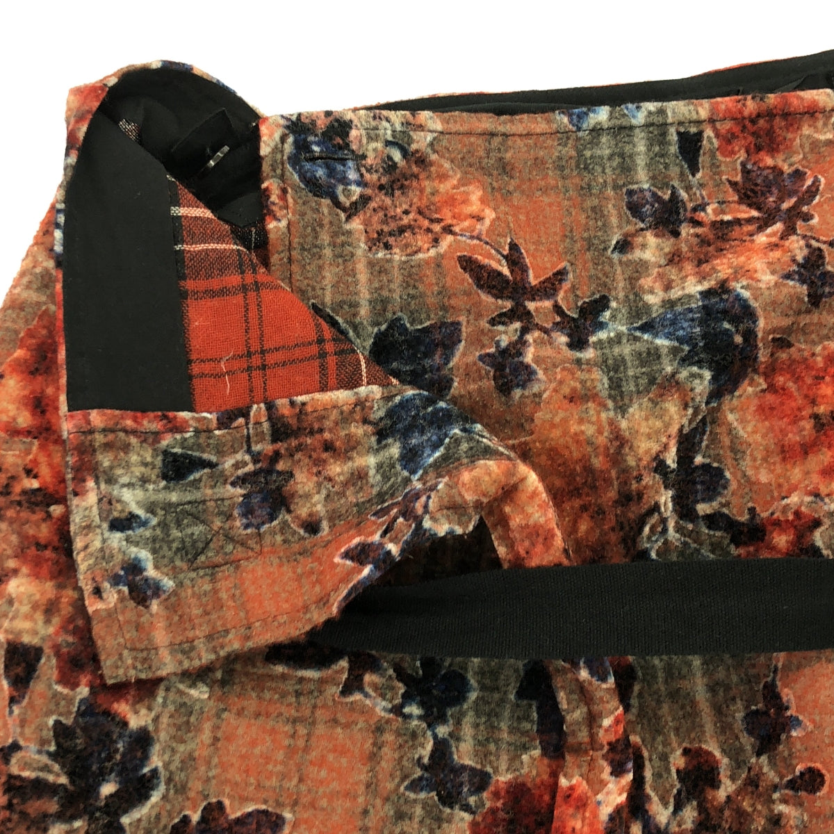 tricot COMME des GARCONS | 2016AW | Flower Jacquard Check Docking Ruffle Skirt | S | Women's