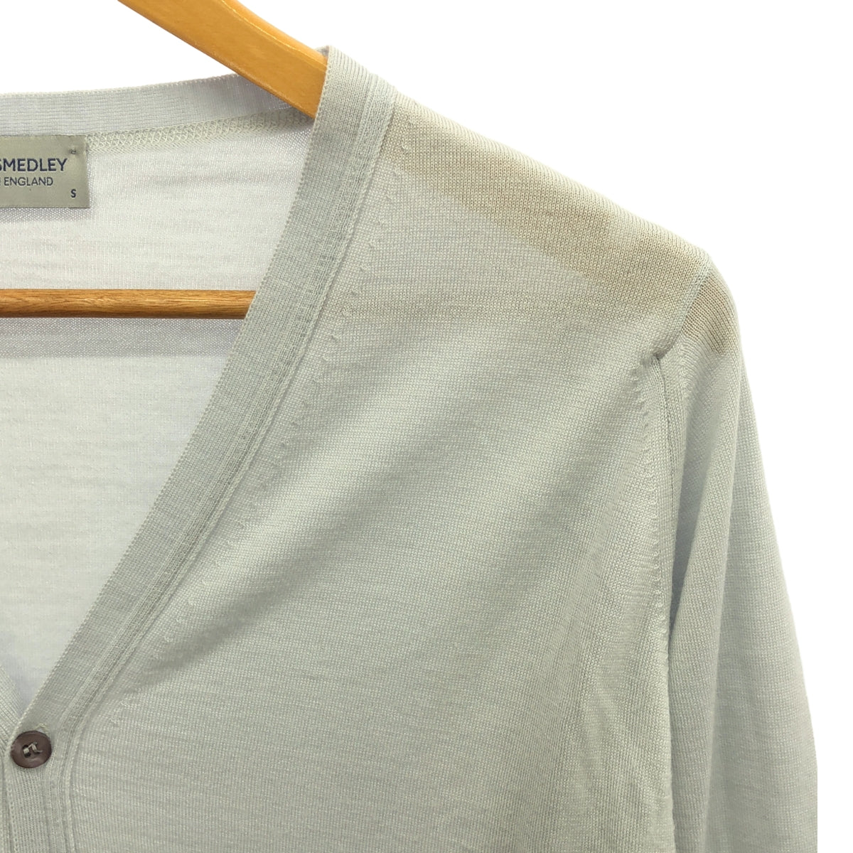 JOHN SMEDLEY / ジョンスメドレー | Vネック ウール ニット カーディガン | S | グレー系 | メンズ