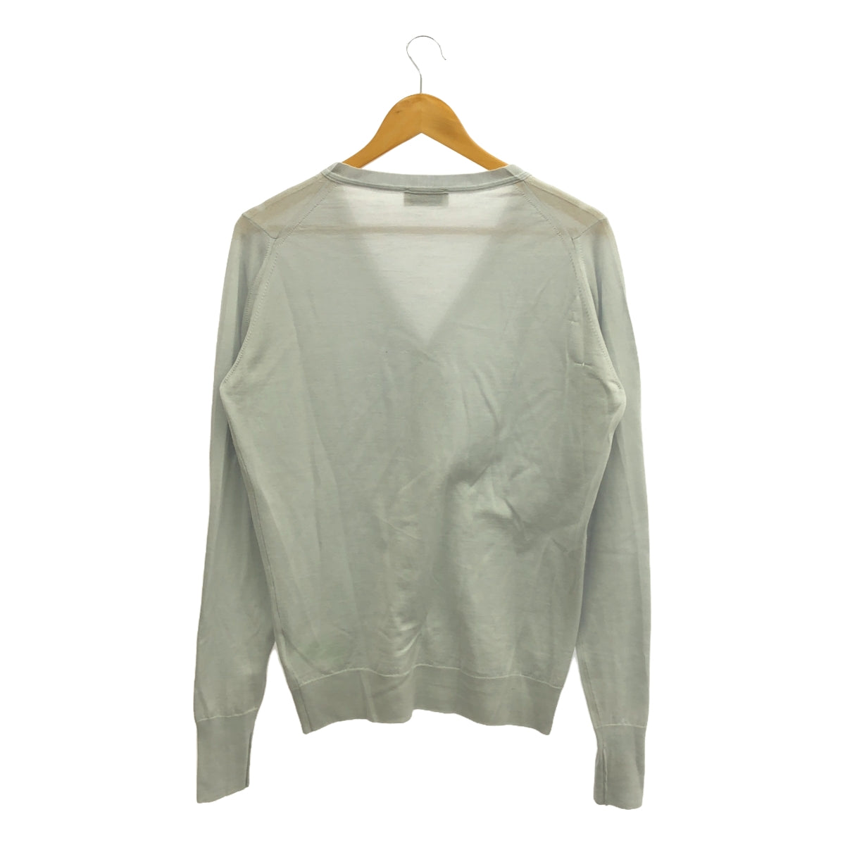 JOHN SMEDLEY / ジョンスメドレー | Vネック ウール ニット カーディガン | S | グレー系 | メンズ
