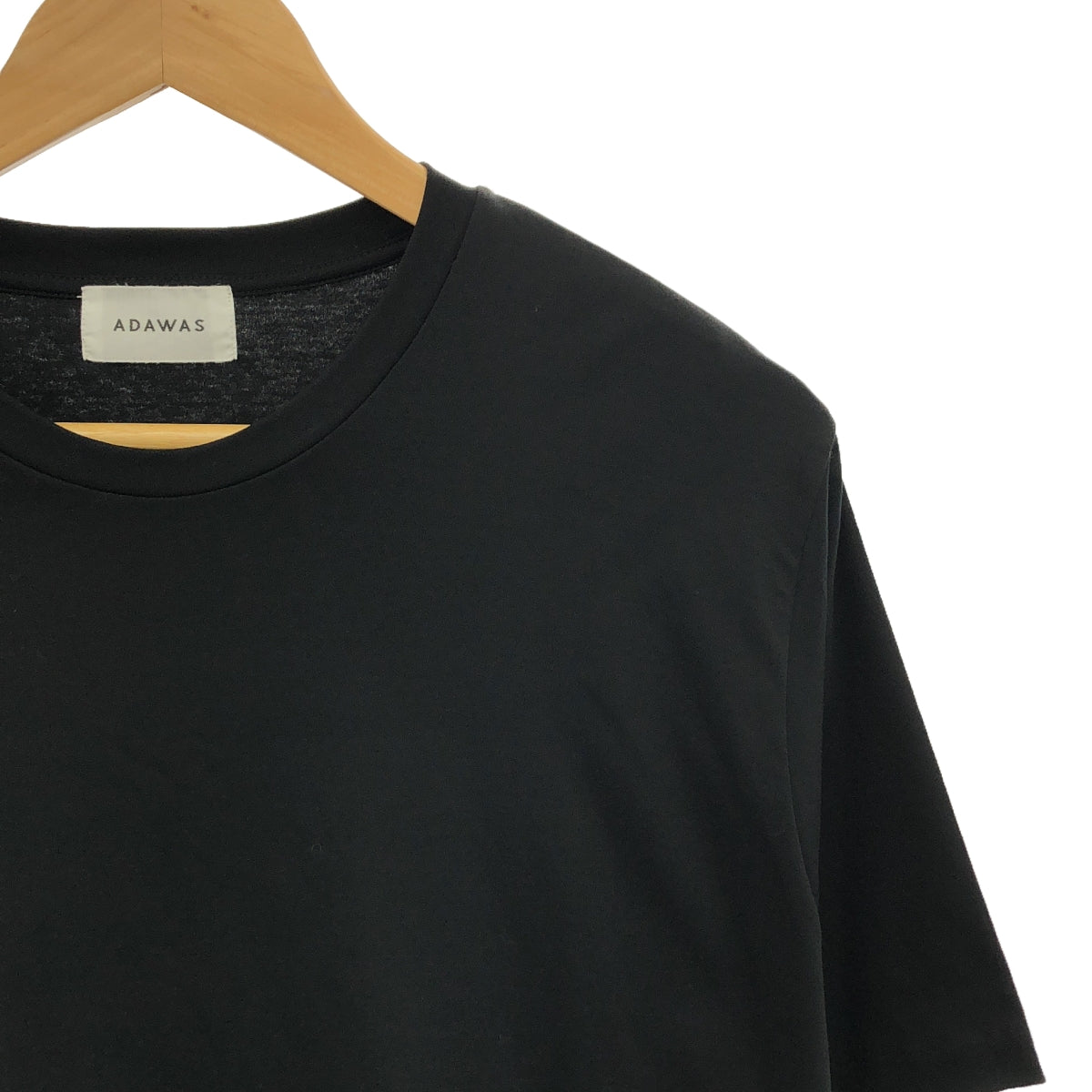 【美品】 ADAWAS / アダワス | SMOOTH JERSEY ROUND HEM T-SHIRT ラウンドヘム Tシャツ | F | ブラック | レディース