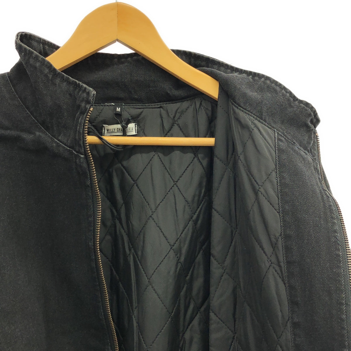 WILLY CHAVARRIA / ウィリーチャバリア | FULL ZIP QUILTED WARRIOR ウォッシュ加工 裏地キルティング ジップアップ デニムジャケット | M | メンズ