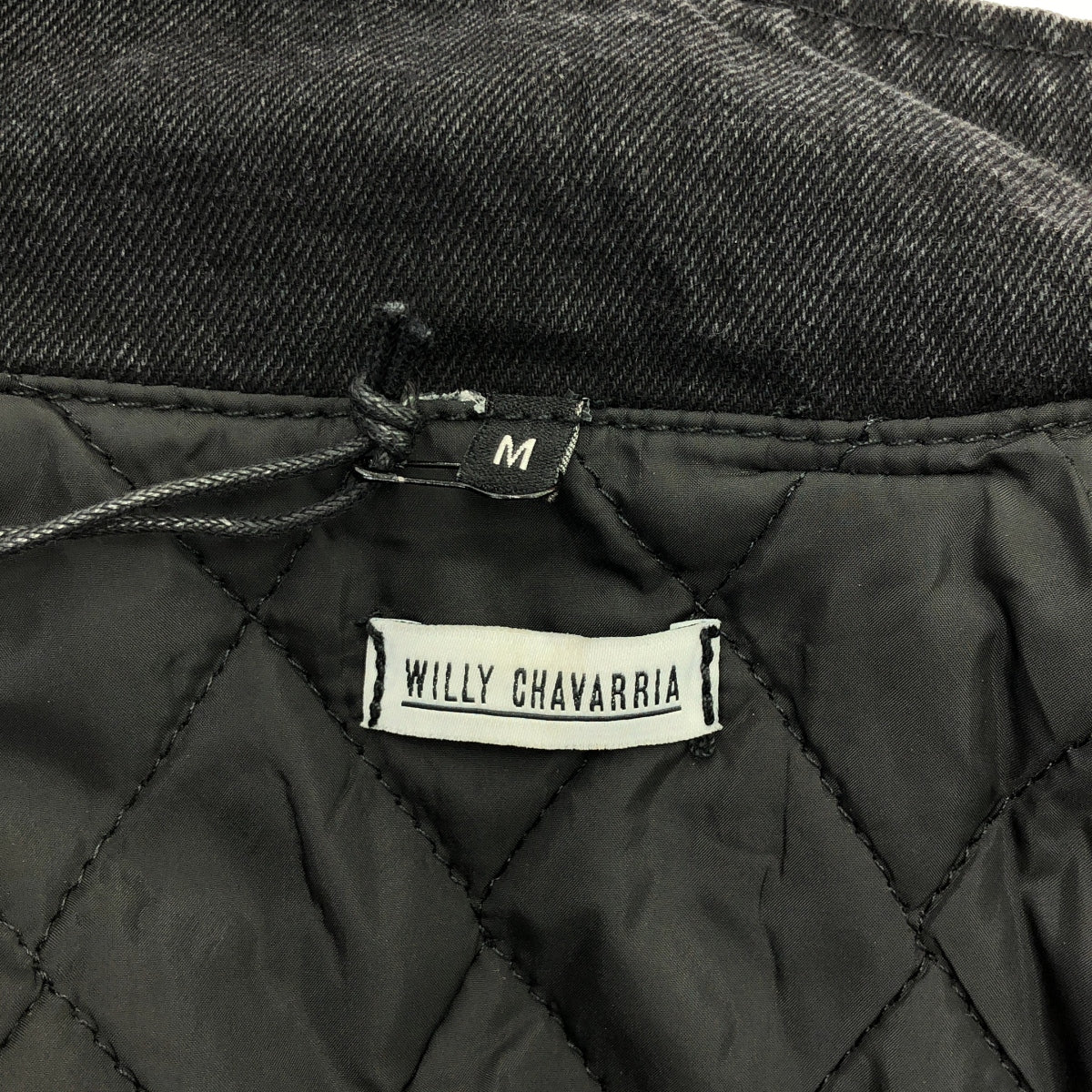 WILLY CHAVARRIA / ウィリーチャバリア | FULL ZIP QUILTED WARRIOR ウォッシュ加工 裏地キルティング ジップアップ デニムジャケット | M | メンズ