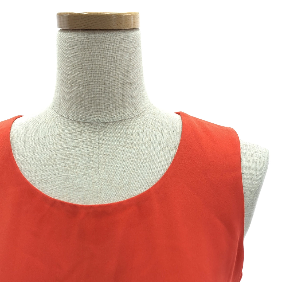 CELINE / セリーヌ | フィービー / レザー切替 ノースリーブワンピース | 36 | ブラック/レッド/ベージュ | レディース