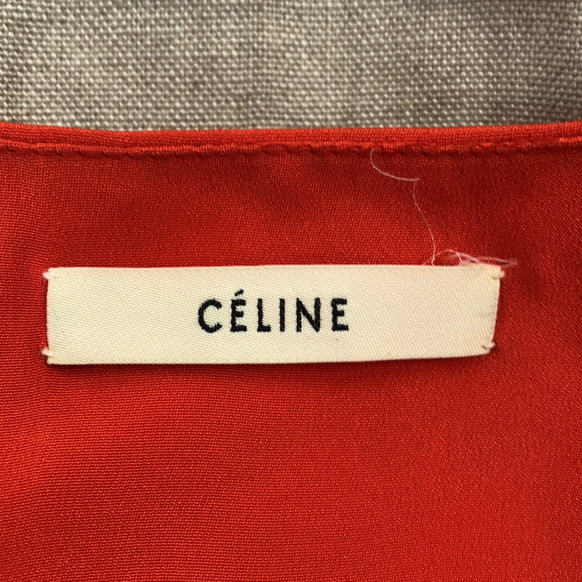 CELINE / セリーヌ | フィービー / レザー切替 ノースリーブワンピース | 36 | ブラック/レッド/ベージュ | レディース
