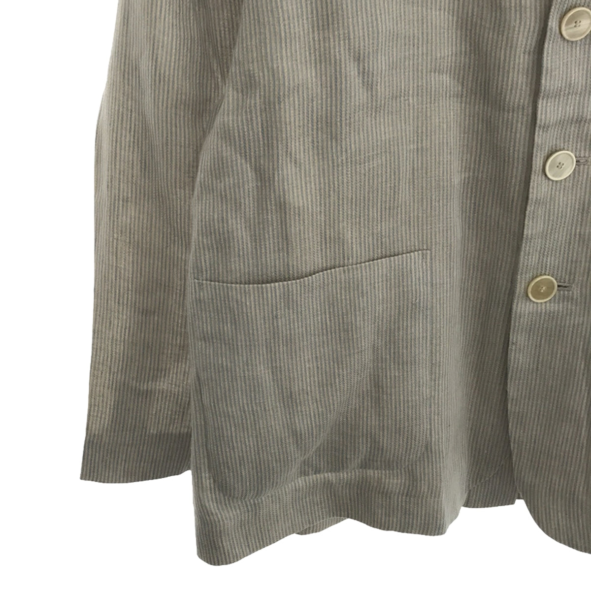 seya. / Seya | Vintage processed linen striped tailored jacket | S | Blue | Men's