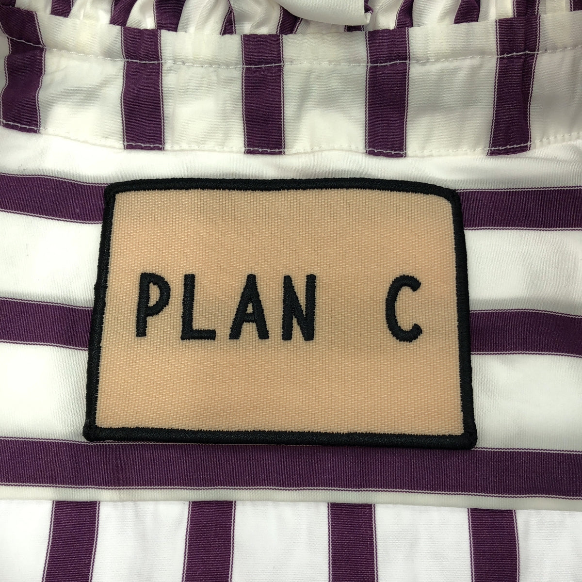 Plan C / プランシー | フリルカラー ストライプ ブラウス | 36 | ホワイト/パープル | レディース