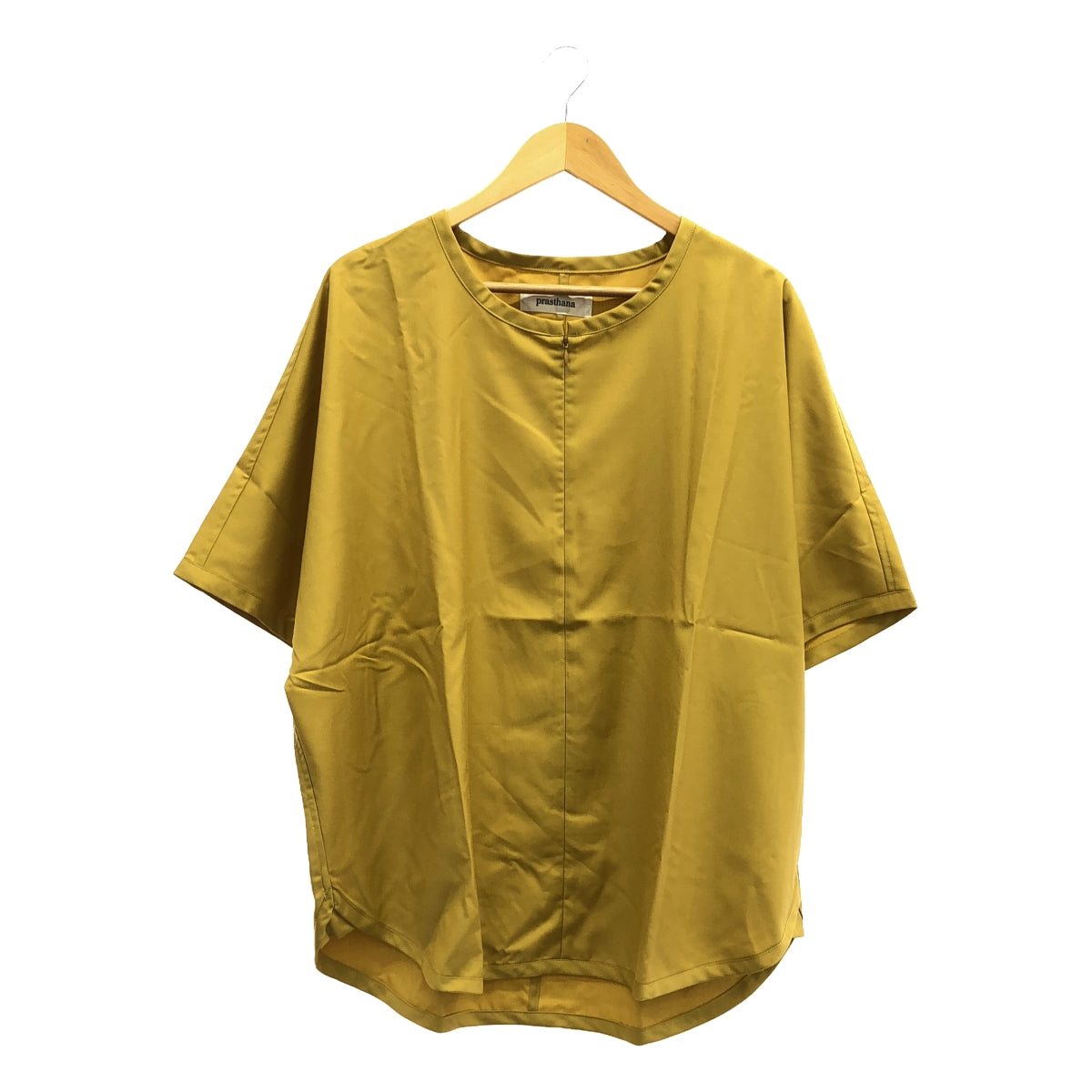 【신품】 prasthana / 프라스타나 | slick shirt 반팔 셔츠 | M | 겨자 | 남성