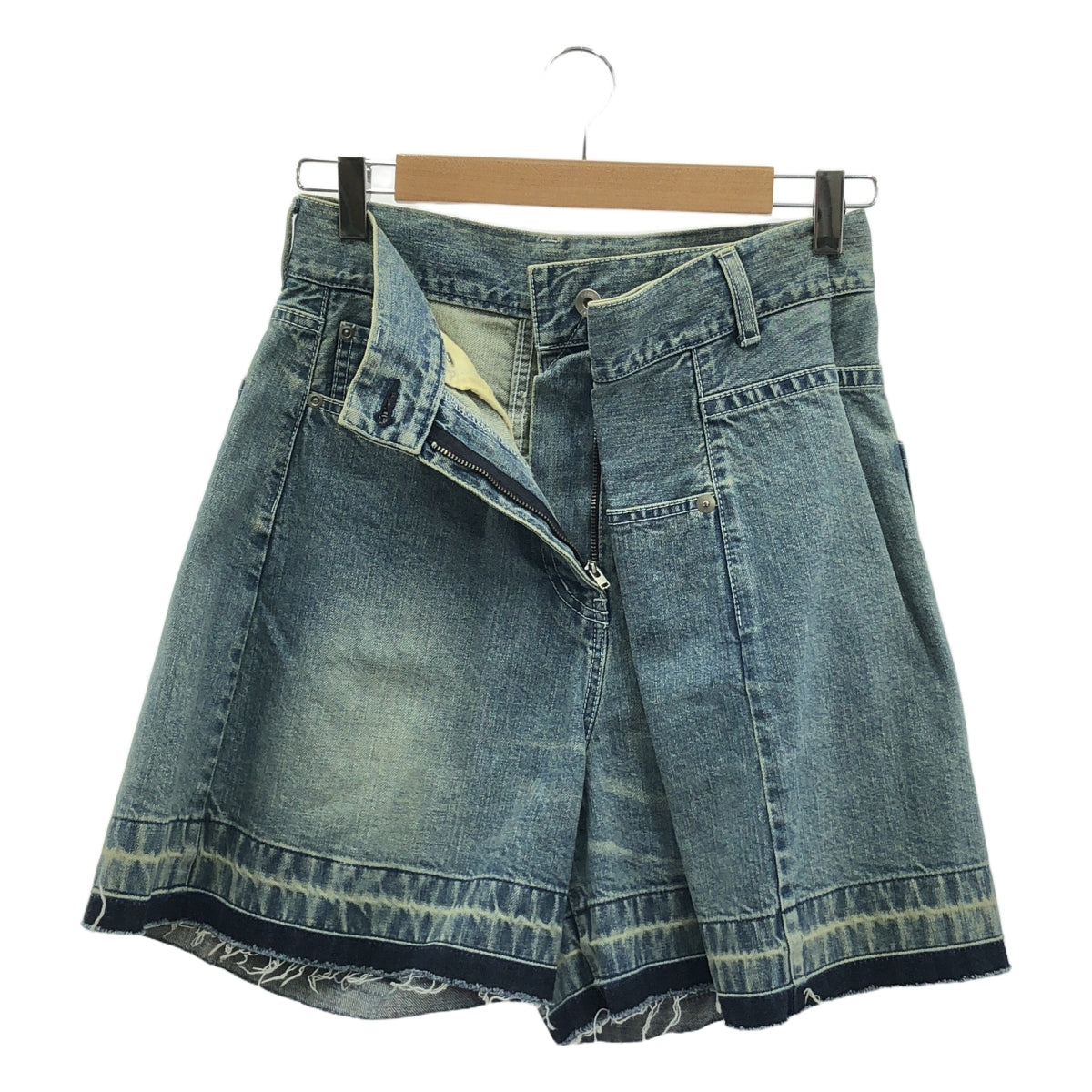 sacai / サカイ | ダメージ加工 アシンメトリー デニムパンツ | 1 | レディース
