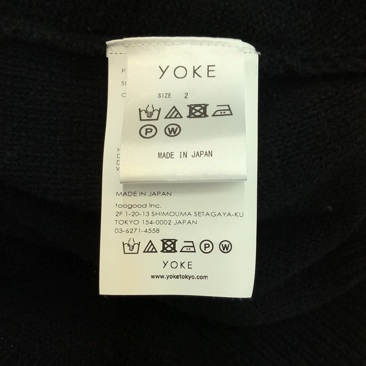 YOKE | 2022AW | BLOCK CHECKED CREWNECK SWEATER / Panel knit pullover | 2 | Black | Men's