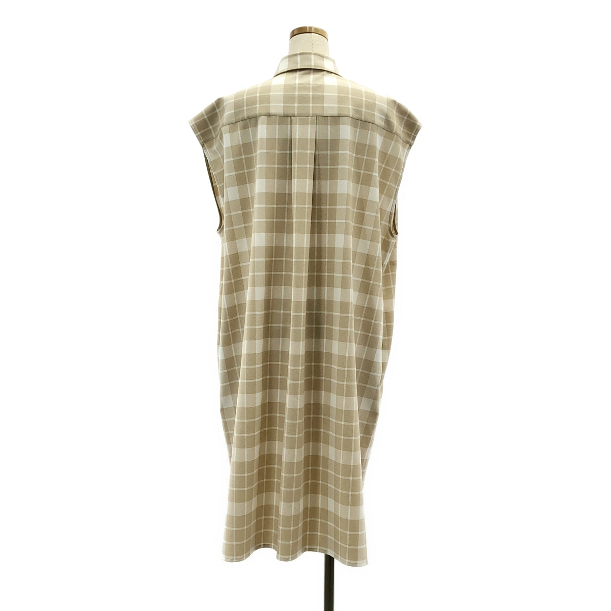 MM6 Maison Margiela / エムエムシックスメゾンマルジェラ | チェック 切替 シャツ ワンピース | 40 | ベージュ/ブラック | レディース