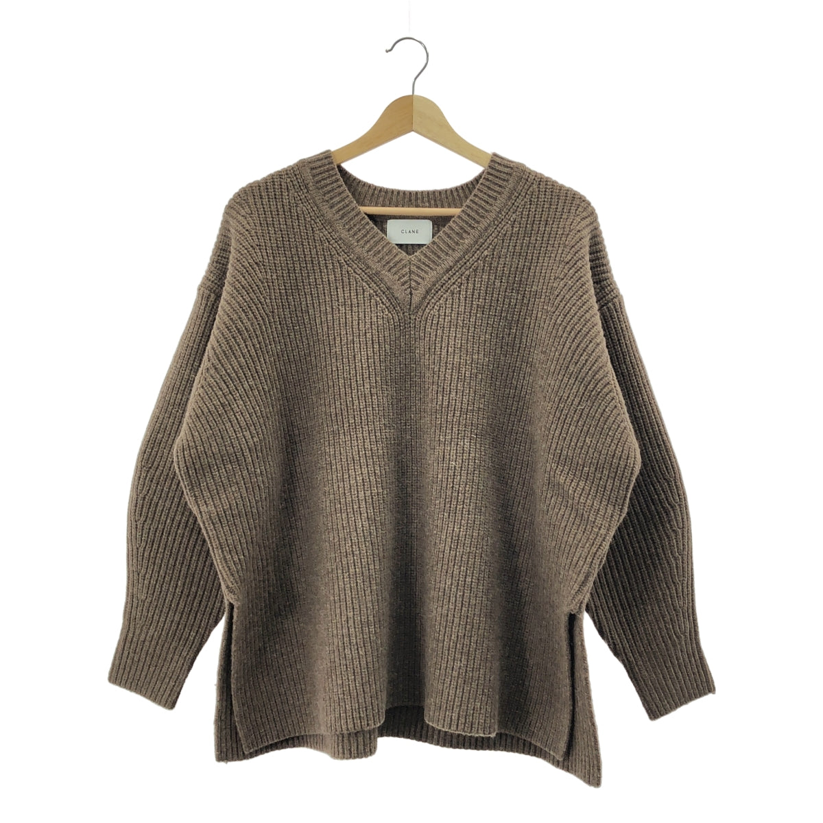 【미품】 CLANE / 크라네 | 2WAY NECK WARMER KNIT TOPS / 넥 워머 니트 스웨터 | 1 | 브라운 | 여성
