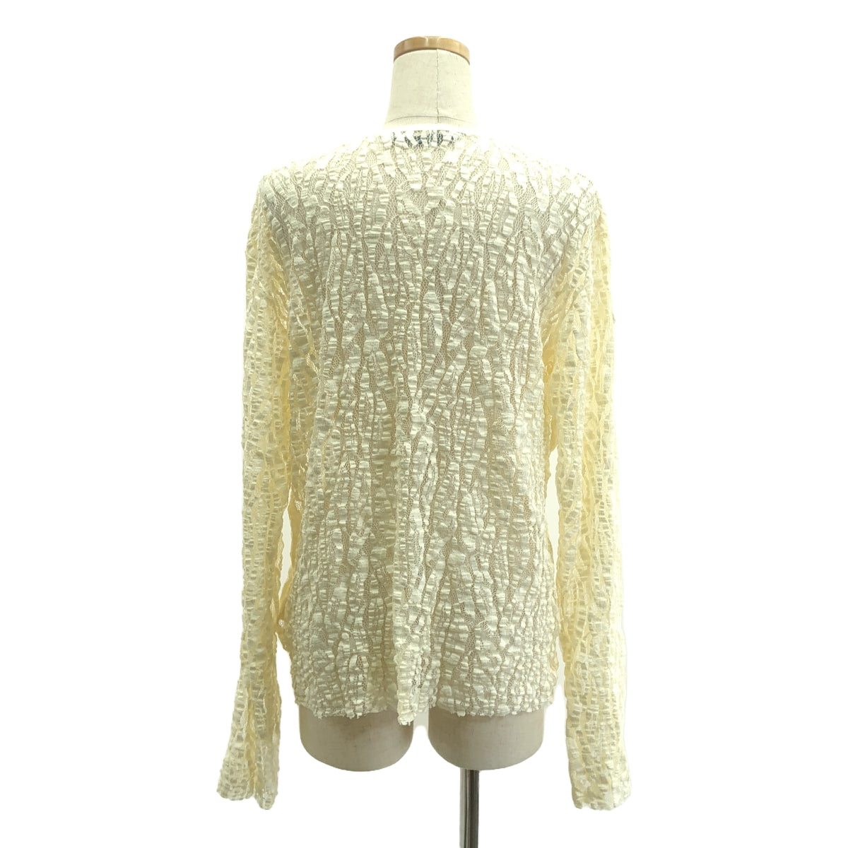 【美品】  JOHN LAWRENCE SULLIVAN / ジョンローレンスサリバン | 2024SS | Uneven lace ls top クルーネック レース カットソー | S | ホワイト | メンズ