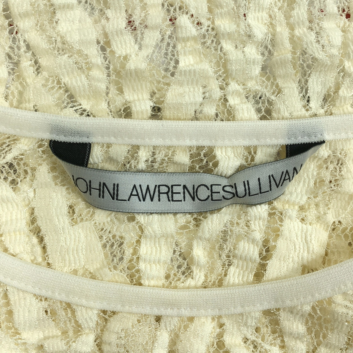 【美品】  JOHN LAWRENCE SULLIVAN / ジョンローレンスサリバン | 2024SS | Uneven lace ls top クルーネック レース カットソー | S | ホワイト | メンズ