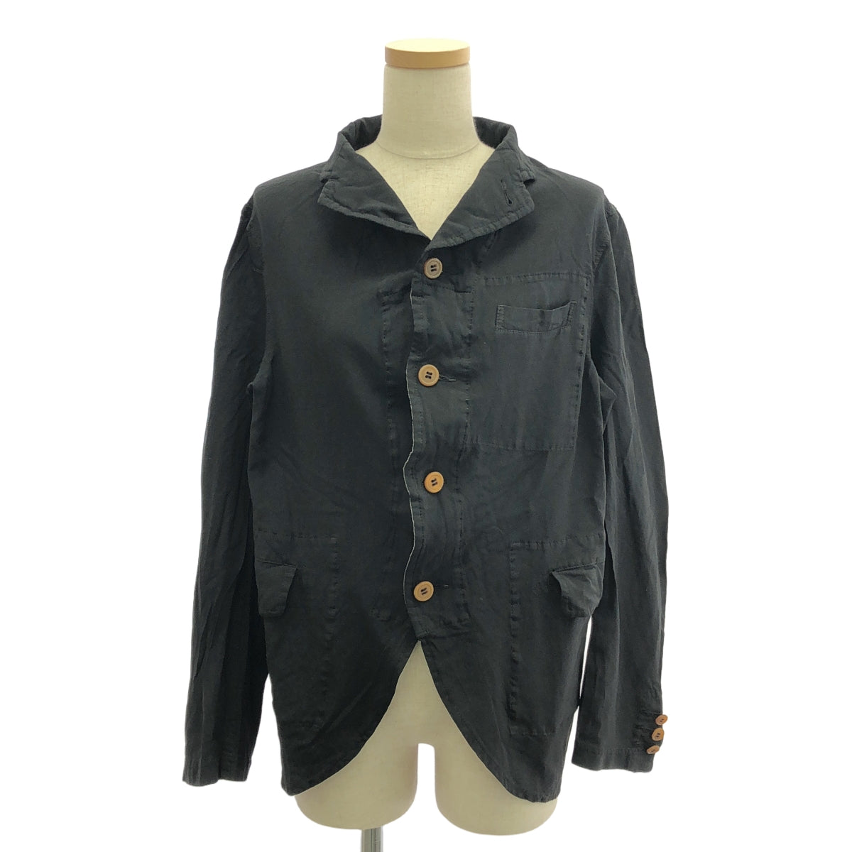 COMME des GARCONS COMME des GARCONS / Comme des | 2014春夏 |聚酯氈單排扣外套 |中號 |黑色|女性的