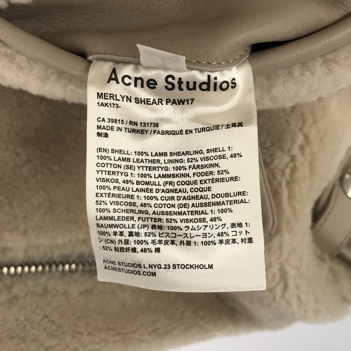 Acne Studios / Acne Studios | MERLYN SHEAR Lamb Shearling Double Rider Jacket | 34 | Women's