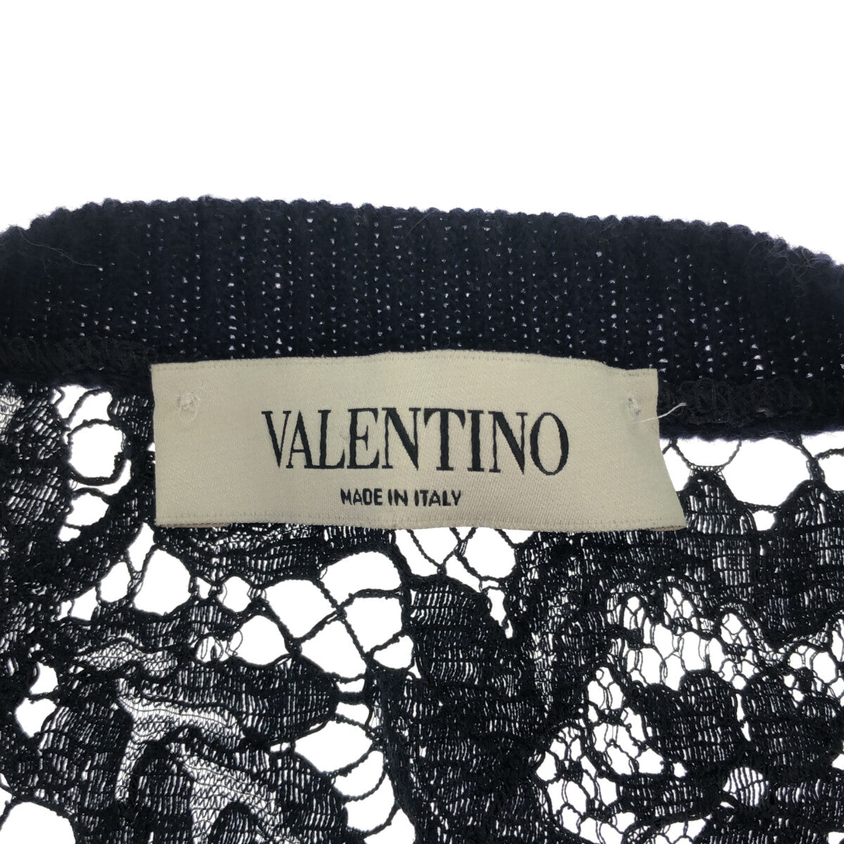 【美品】 VALENTINO / ヴァレンティノ | バック レース切替 ニット | L | ネイビー | レディース