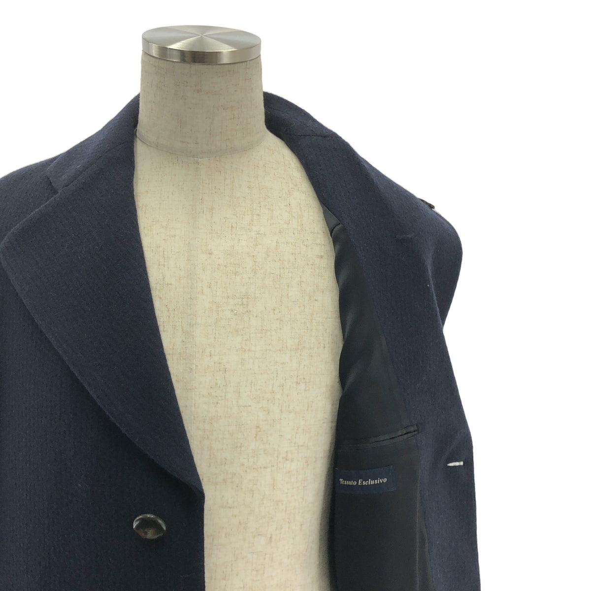LARDINI / ラルディーニ | 2024AW | シャドウストライプ ワイドラペル チェスターコート | 46 | メンズ