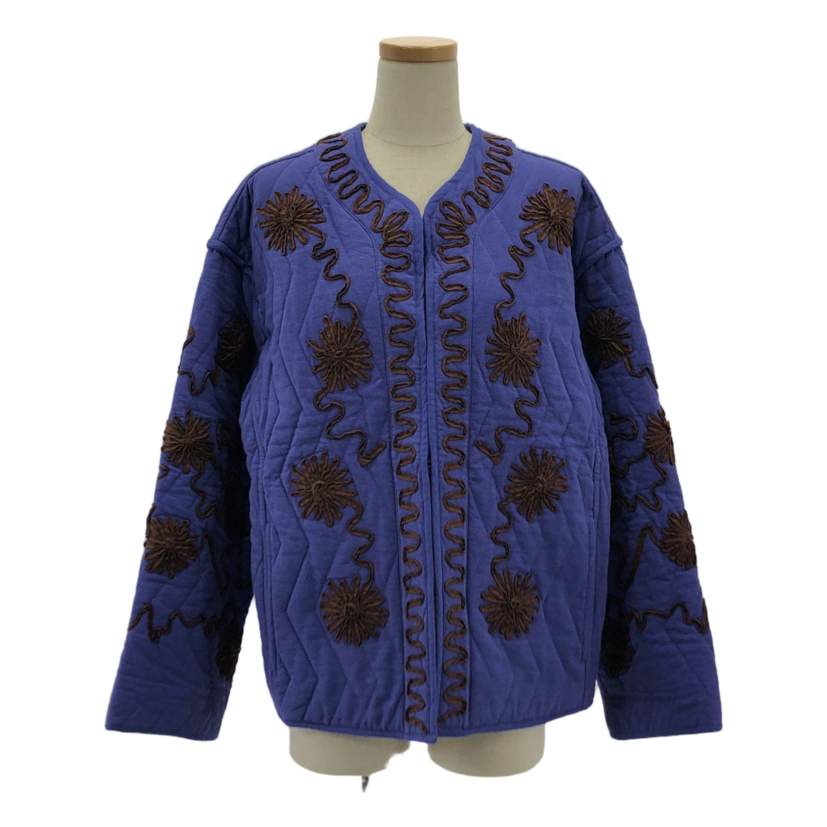 sara mallika / サラマリカ | DEEPIKA TAPE EMB JACKET 刺しゅう キルティング ジャケット | F | パープル/ブラウン | レディース
