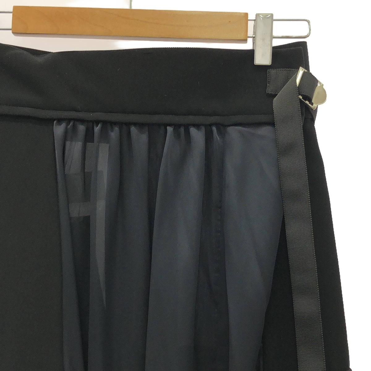 sacai / サカイ | 2020AW | パッチワークラップスカート | 2 | ブラック | レディース