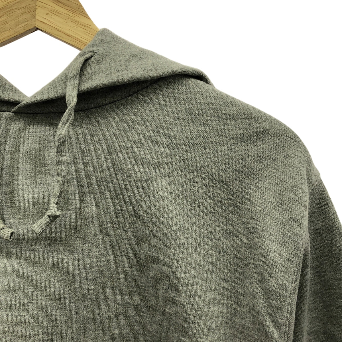 BATONER / バトナー | 2022SS | DEGREASE INLAY PULL PARKER コットン限界度詰め インレイニット パーカー | 2 | グレー | メンズ