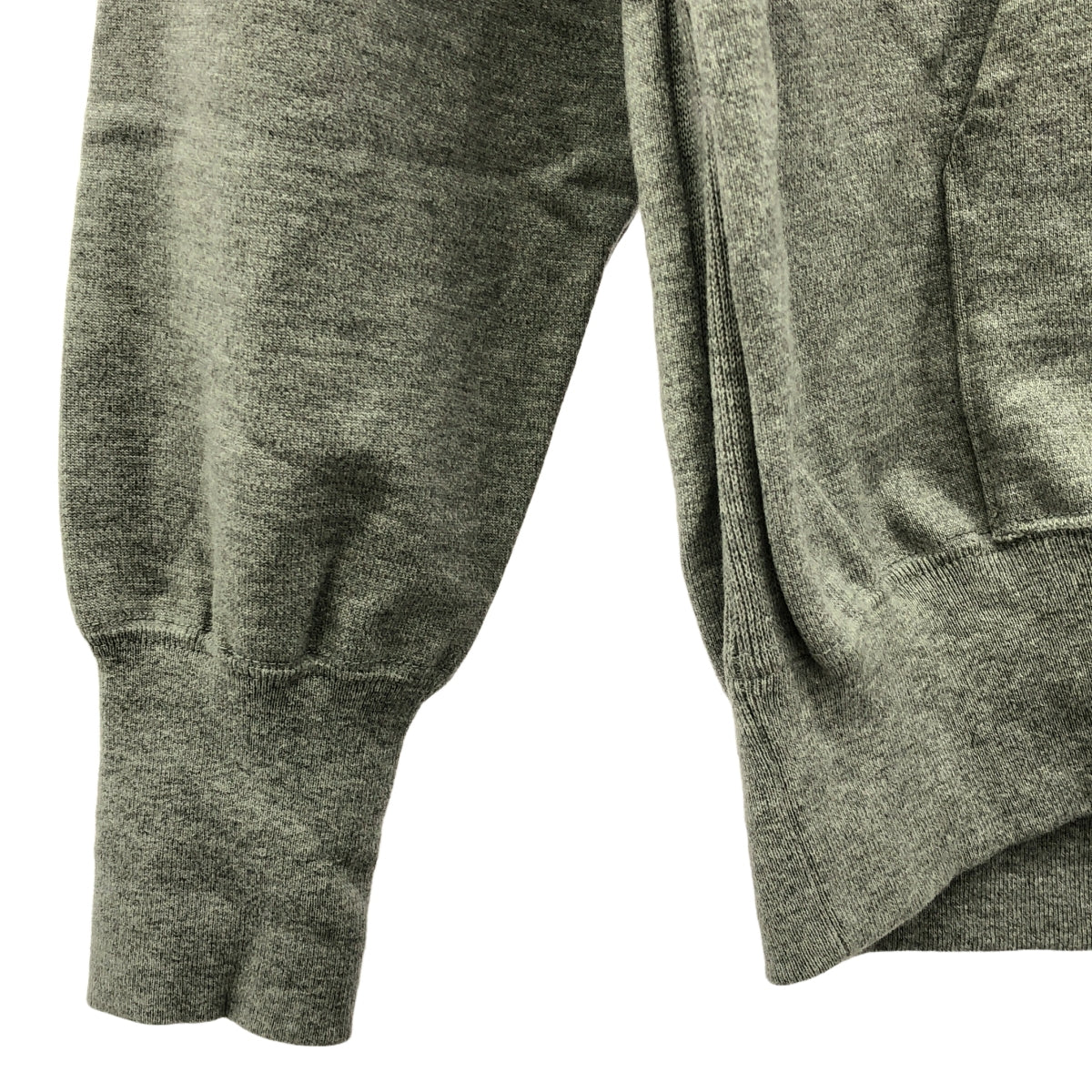 BATONER / バトナー | 2022SS | DEGREASE INLAY PULL PARKER コットン限界度詰め インレイニット パーカー | 2 | グレー | メンズ