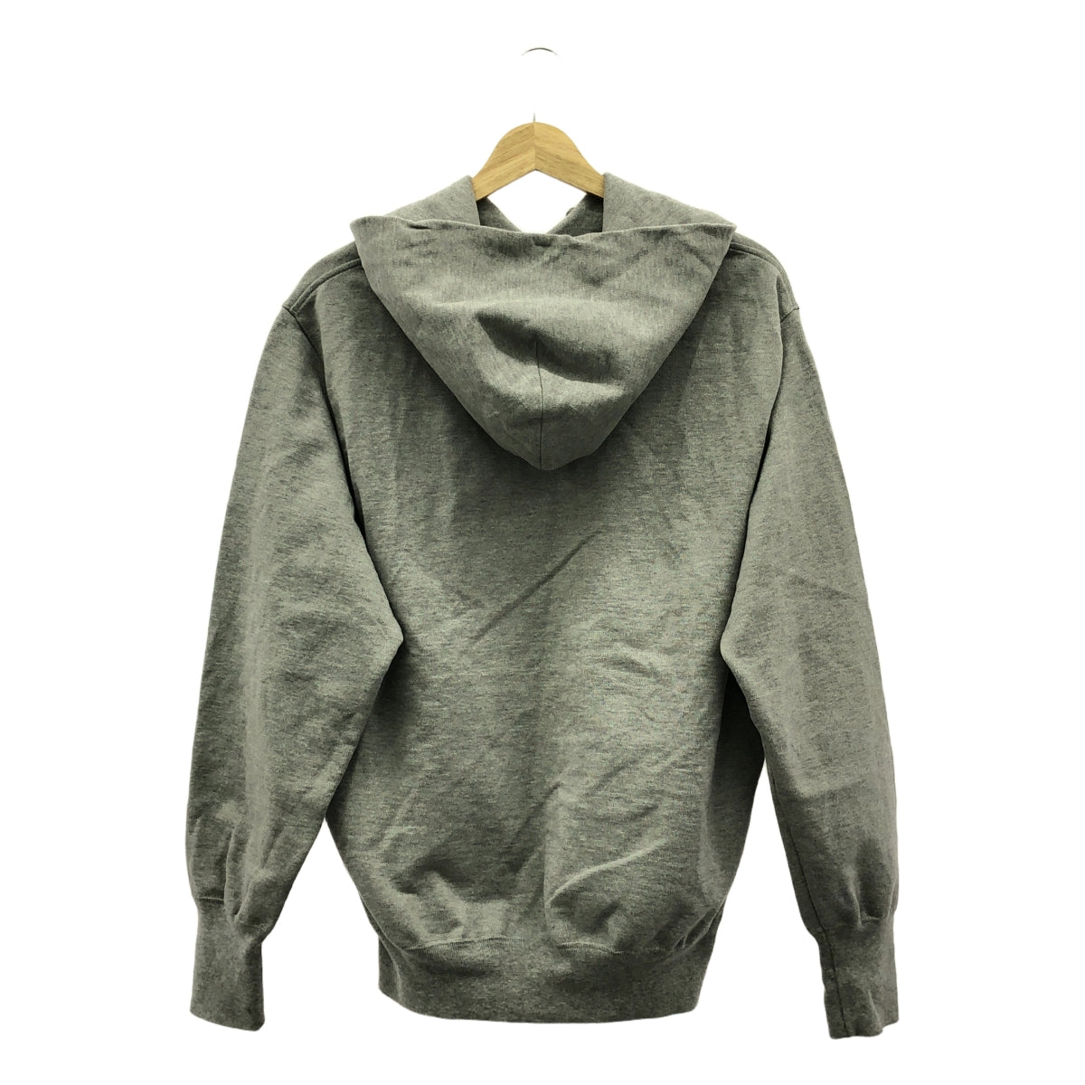 BATONER / バトナー | 2022SS | DEGREASE INLAY PULL PARKER コットン限界度詰め インレイニット パーカー | 2 | グレー | メンズ