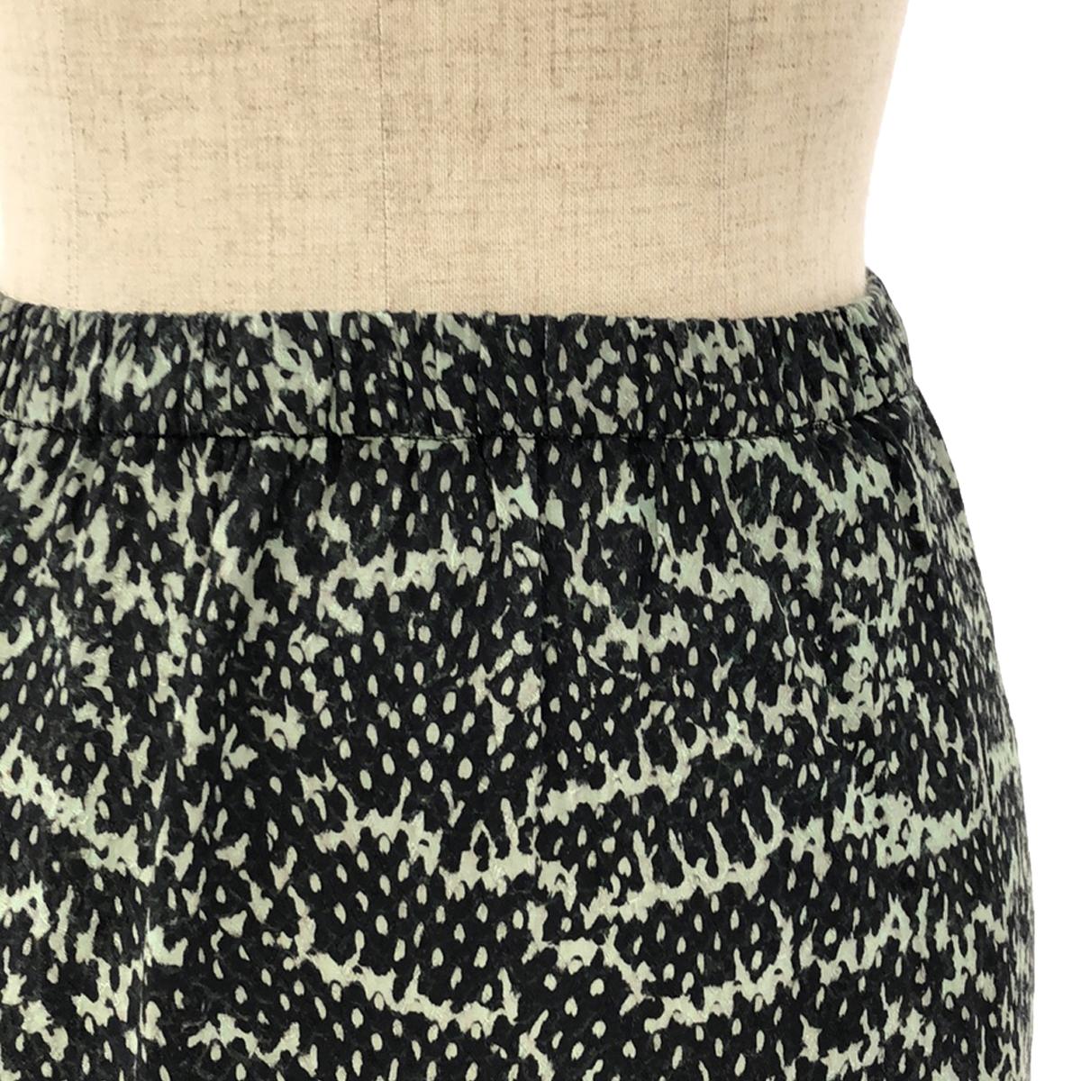 克里斯蒂安·維南茨 |全身印花褶襉前開衩裙 | 36 |黑色/綠色|女性的