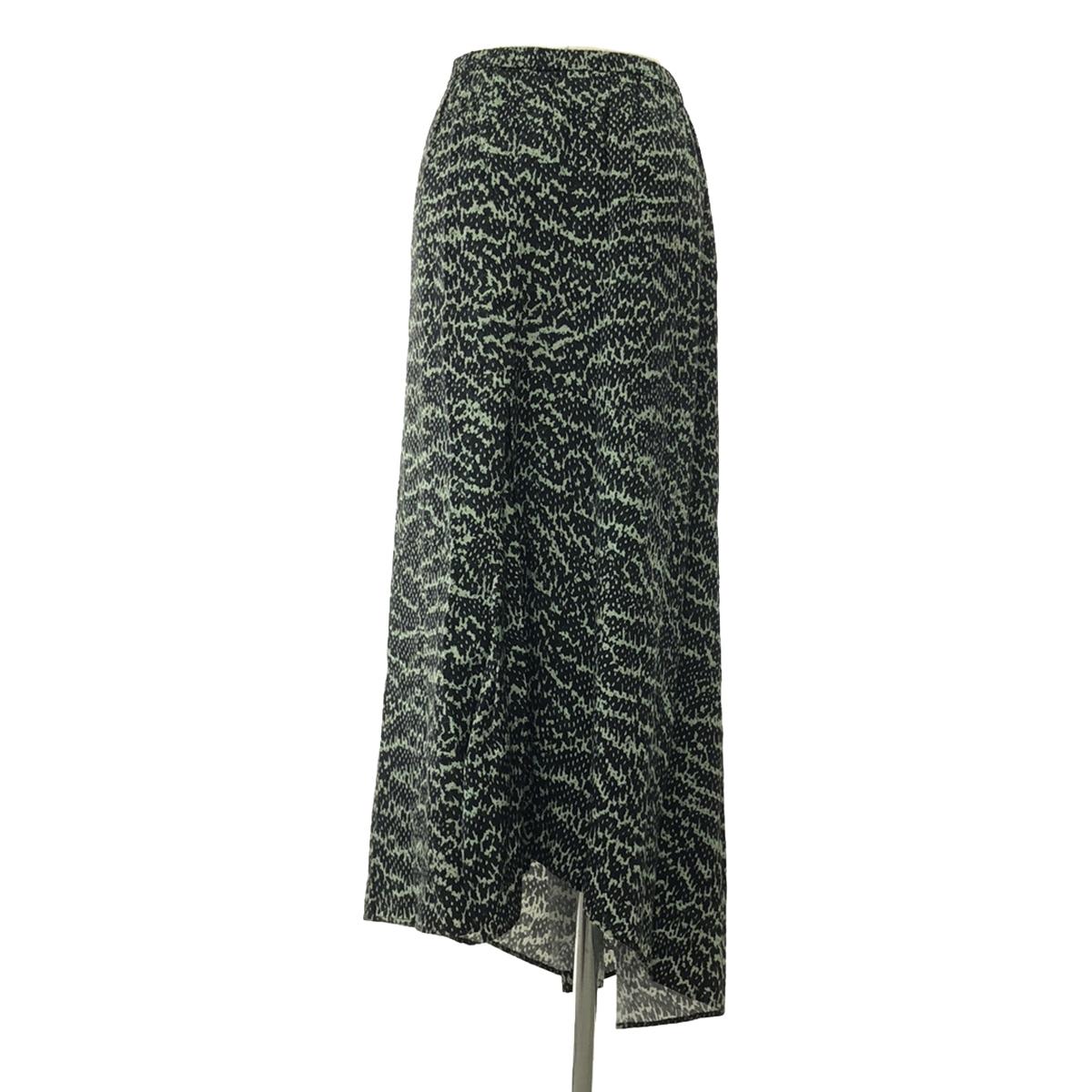 克里斯蒂安·維南茨 |全身印花褶襉前開衩裙 | 36 |黑色/綠色|女性的