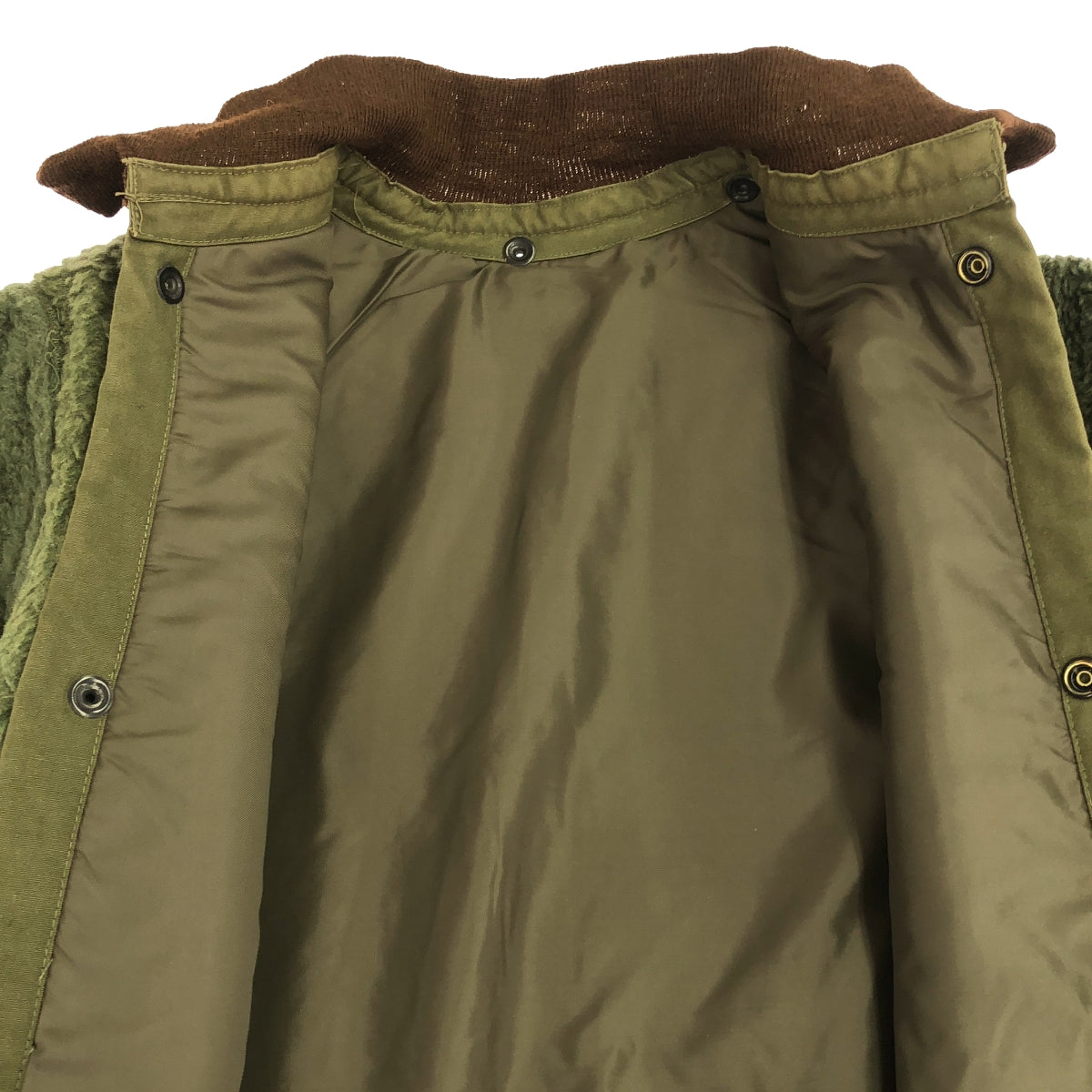 復古 / 復古服裝 | 50 年代加拿大軍隊加拿大軍用絨毛圍巾內襯大衣 | XS |卡其色 |男士