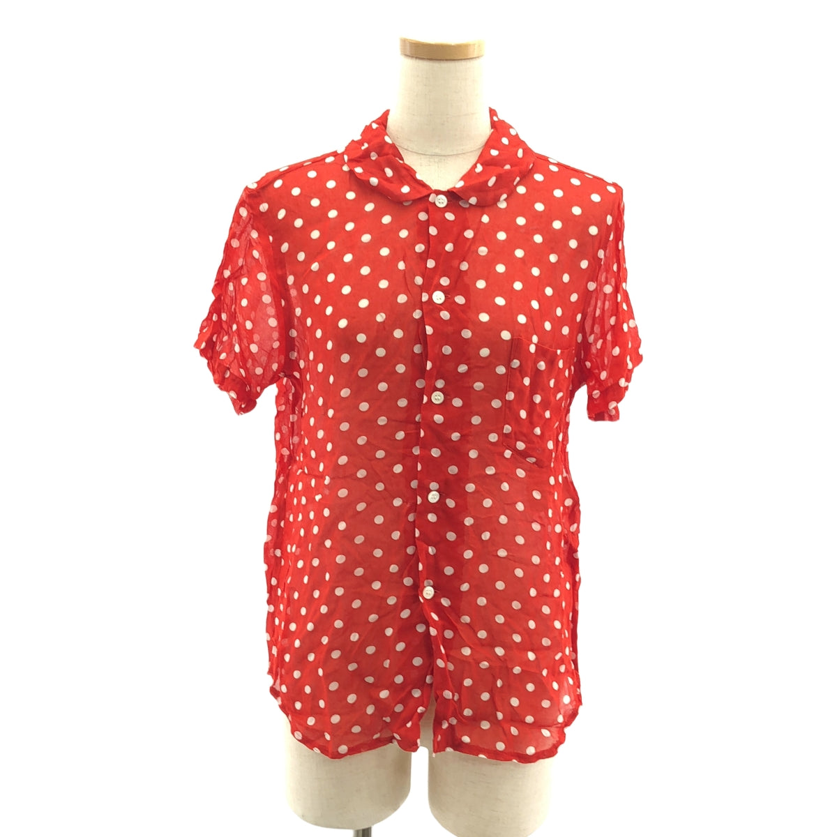 COMME des GARCONS COMME des GARCONS / Comme des | 2013SS | Cupra dot round collar sheer shirt blouse | S | Women's