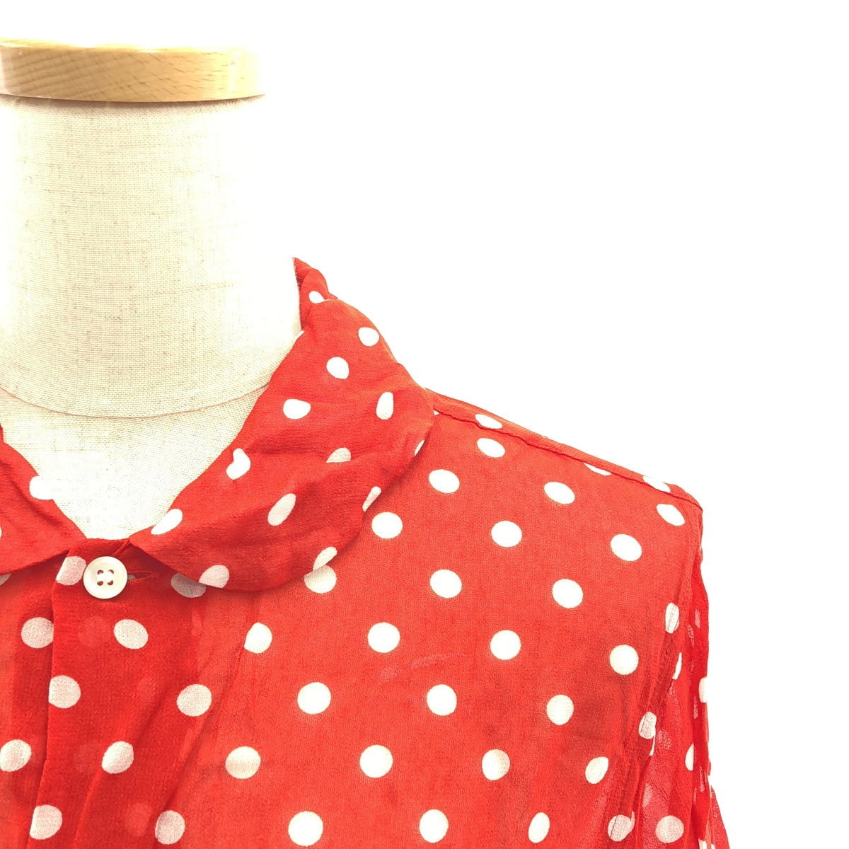 COMME des GARCONS COMME des GARCONS / Comme des | 2013SS | Cupra dot round collar sheer shirt blouse | S | Women's