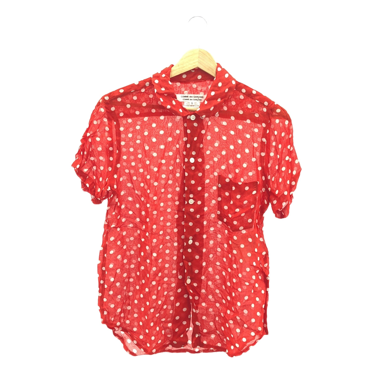 COMME des GARCONS COMME des GARCONS / Comme des | 2013SS | Cupra dot round collar sheer shirt blouse | S | Women's