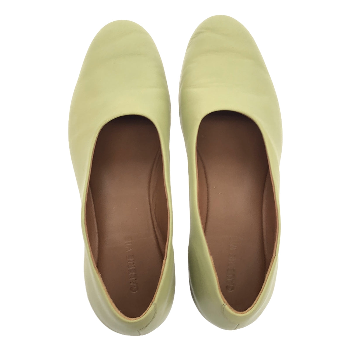 GALERIE VIE / Galerie Vie |包覆式一腳蹬皮革高跟鞋 | 37 |淺綠色 |女性的