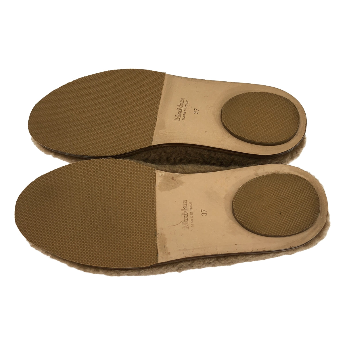 【美品】 Max Mara / マックスマーラ | テディベア ボア チャームロゴ ラウンドトゥ スリッポン ローファー | 37 | ブラウン | レディース